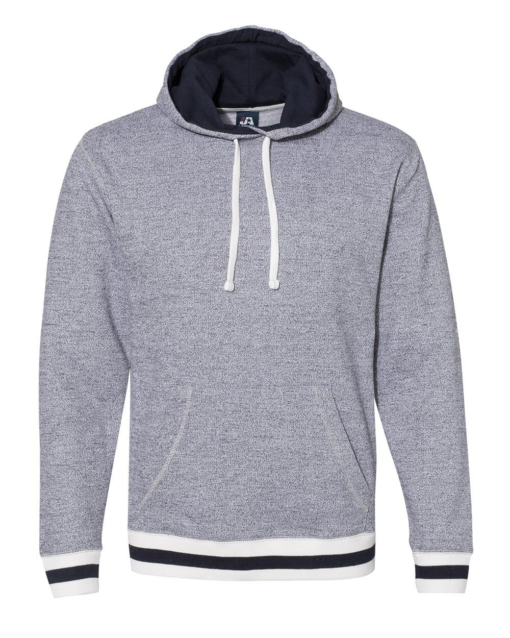 J. America Unisex Peppered Fleece Lapover Hooded Sweatshirt - Image 1