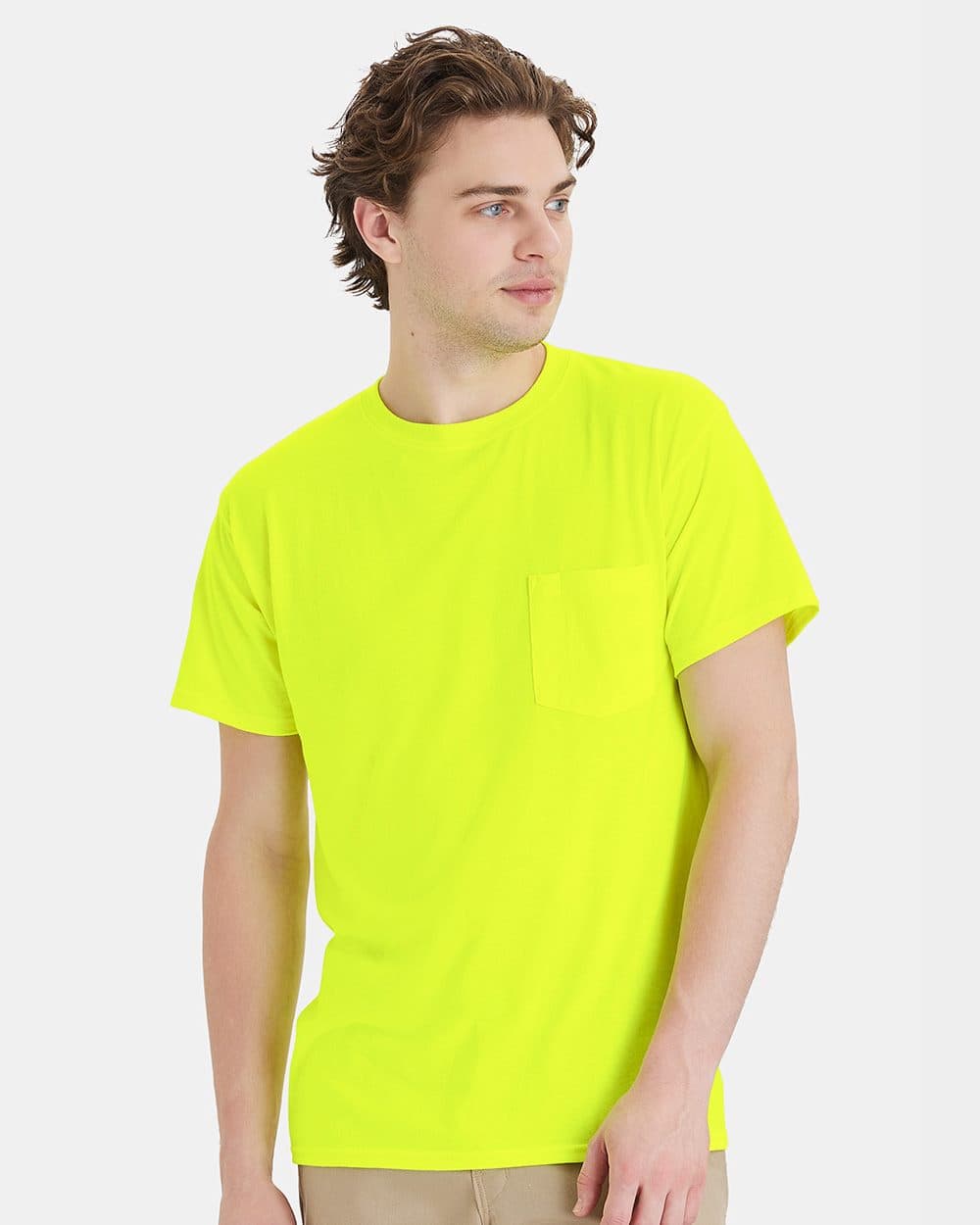 Hanes Unisex Workwear Pocket T-Shirt - Image 1