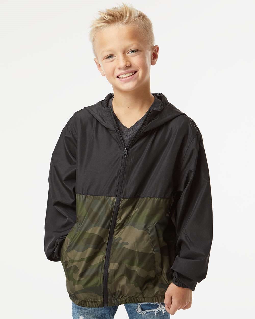 Independent Trading Co. Youth Lightweight Windbreaker Full-Zip Jacket - Image 1