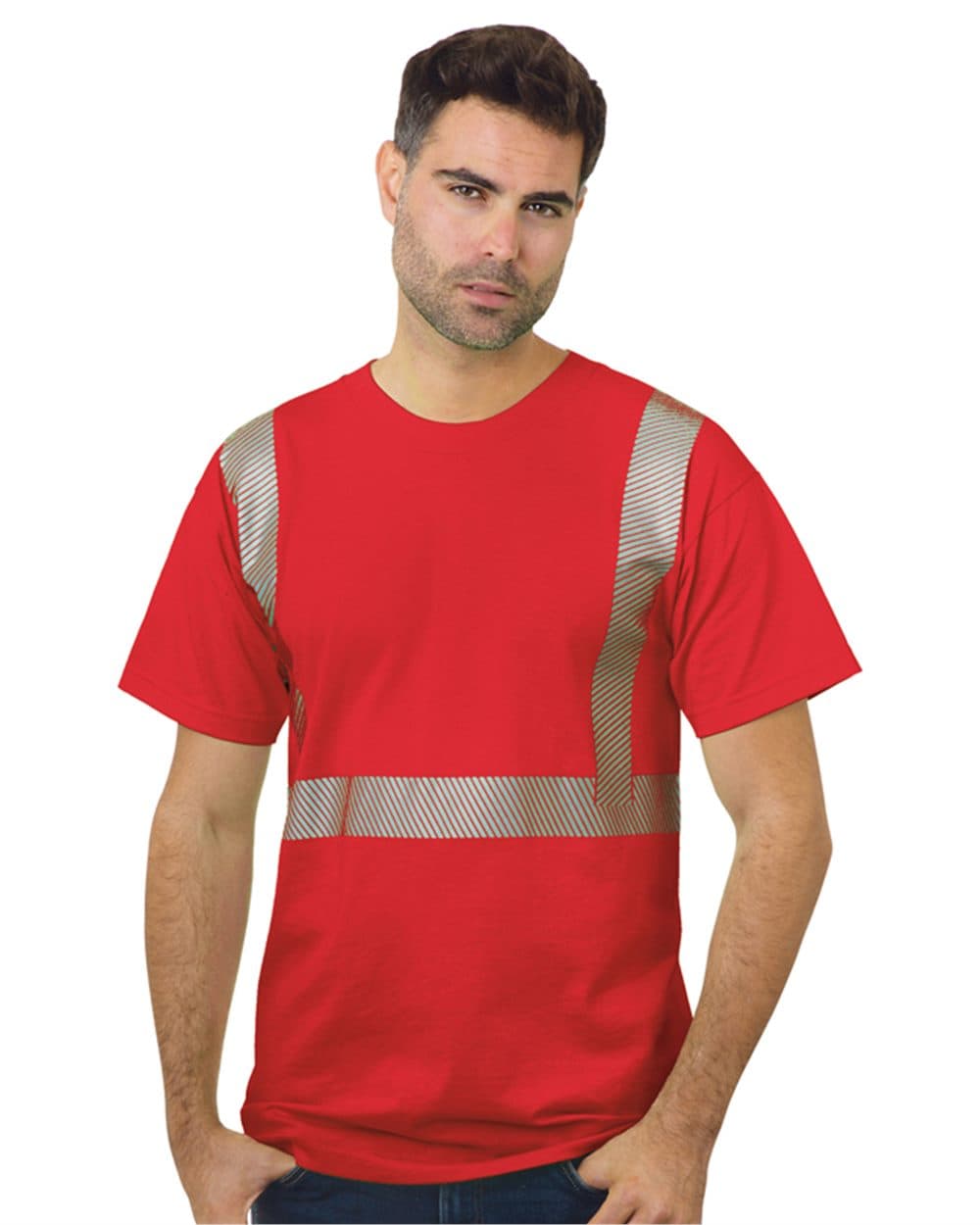 Bayside Unisex USA-Made Hi-Visibility Comfort Trim T-Shirt - Image 1