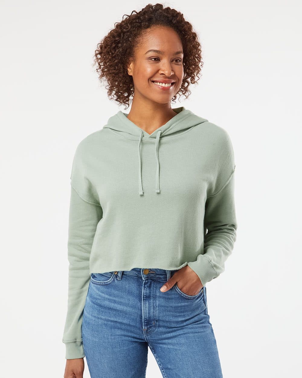 Independent Trading Co. Women’s Lightweight Crop Hooded Sweatshirt - Image 1