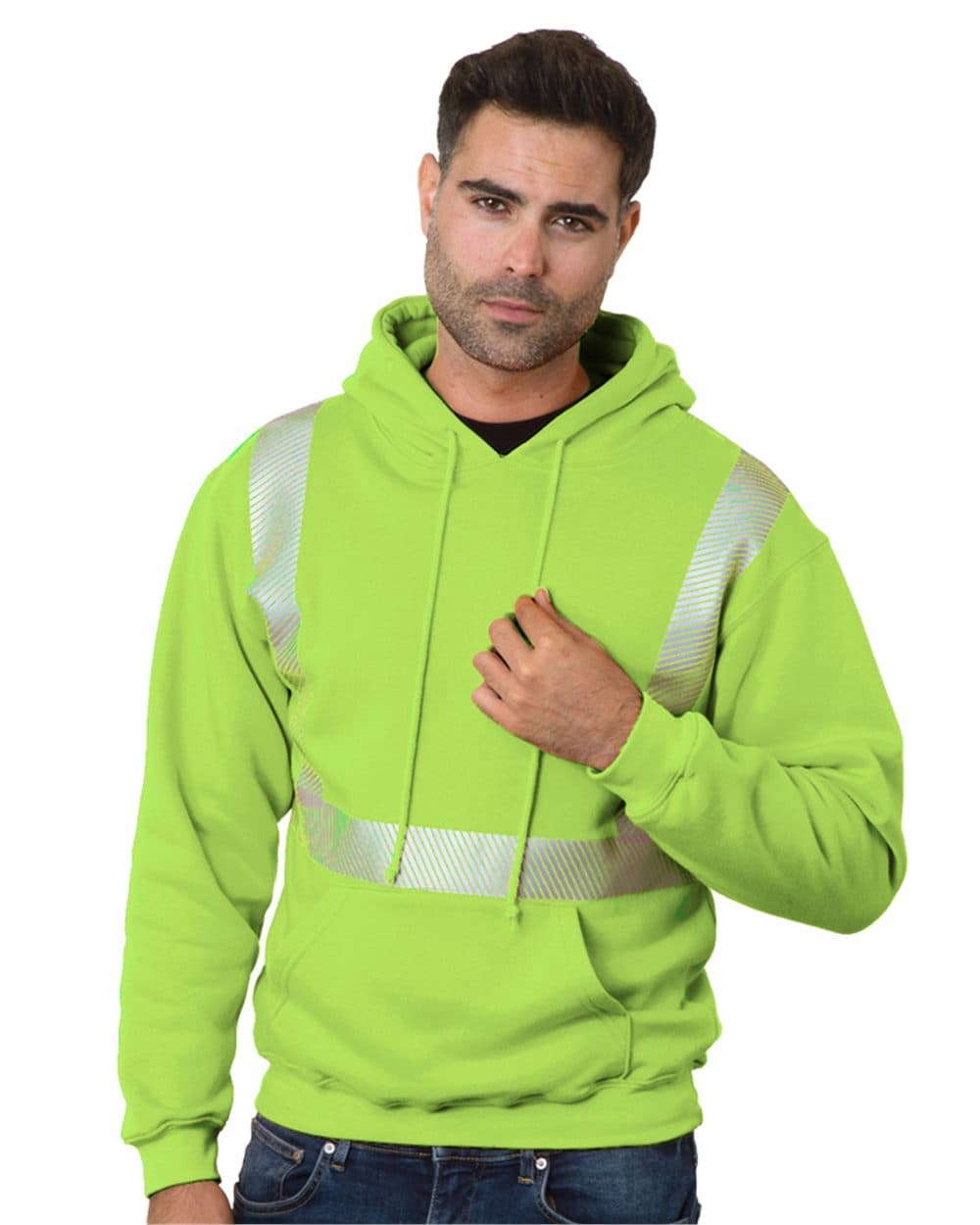 Bayside Unisex USA-Made High Visibility Hooded Sweatshirt - Image 1