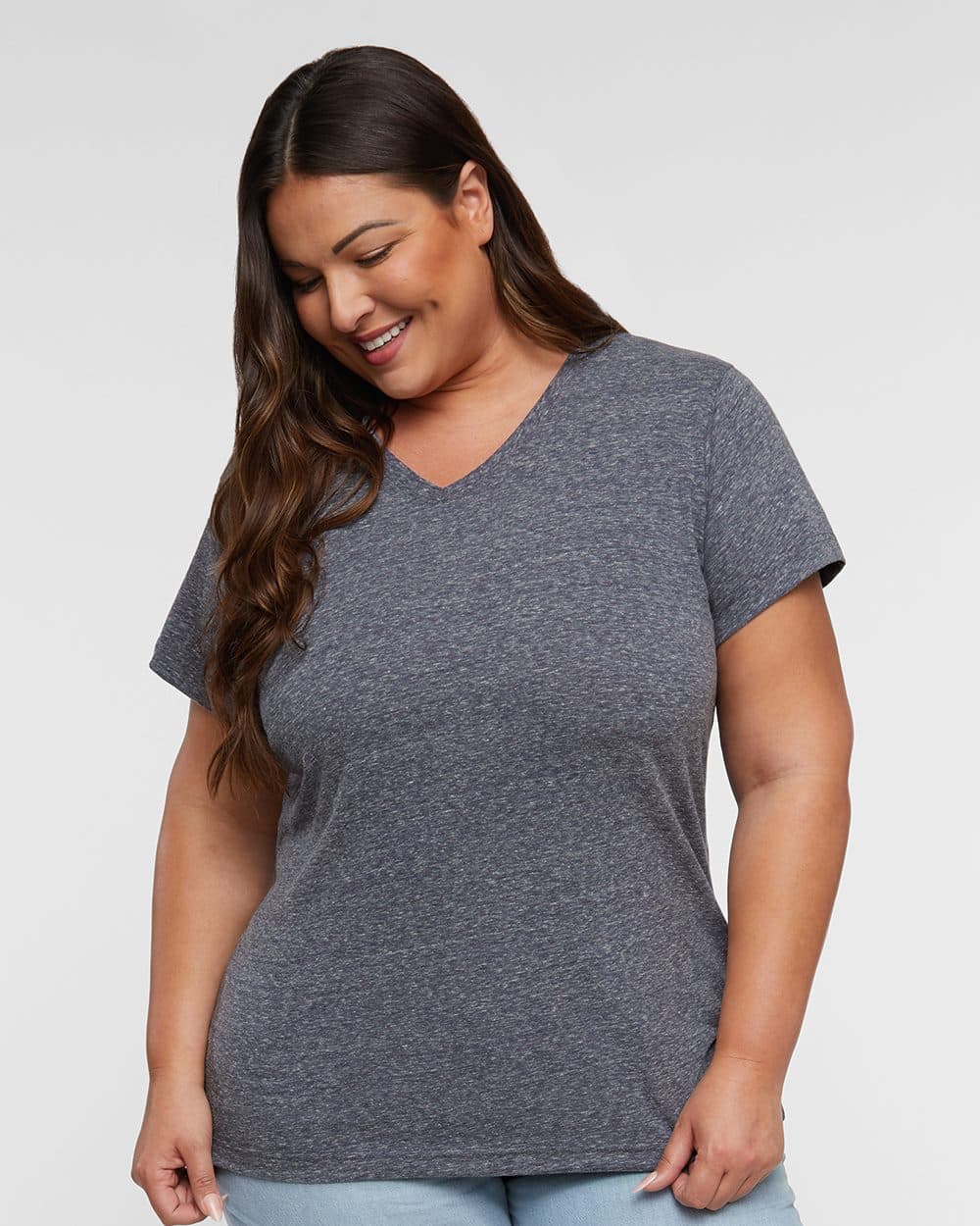 LAT Women's Harborside Mélange V-Neck Tee - Image 1