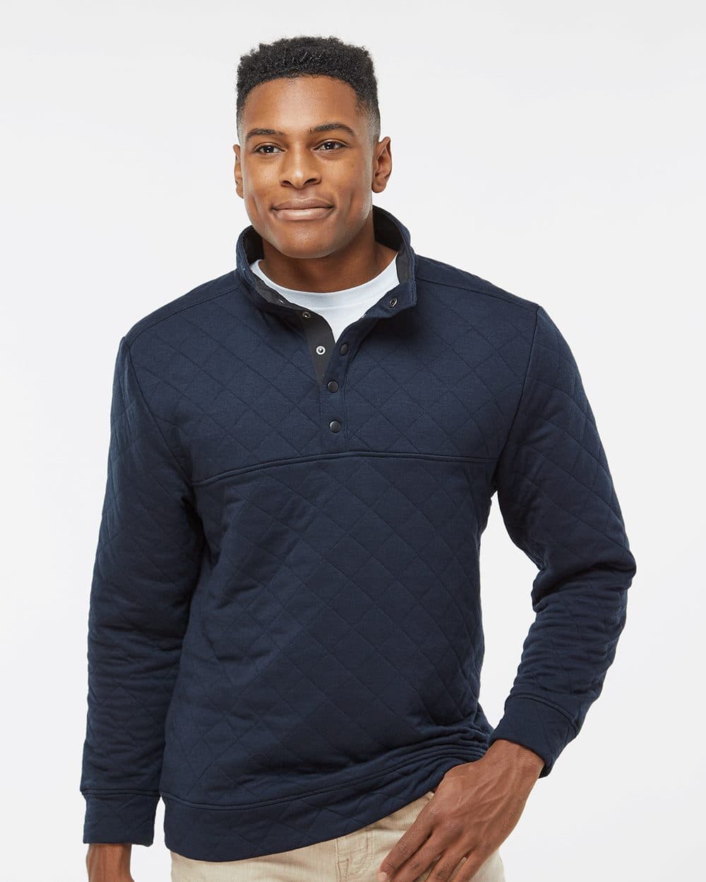 J. America Men's Quilted Half-Snap Pullover - Image 1