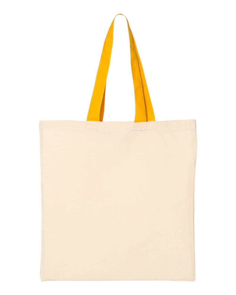 Q-Tees Economical Tote with Contrast-Color Handles - Image 1