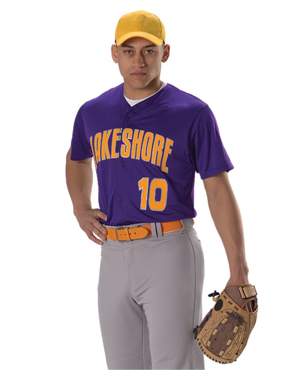 Alleson Athletic Youth Full Button Lightweight Baseball Jersey - Image 1