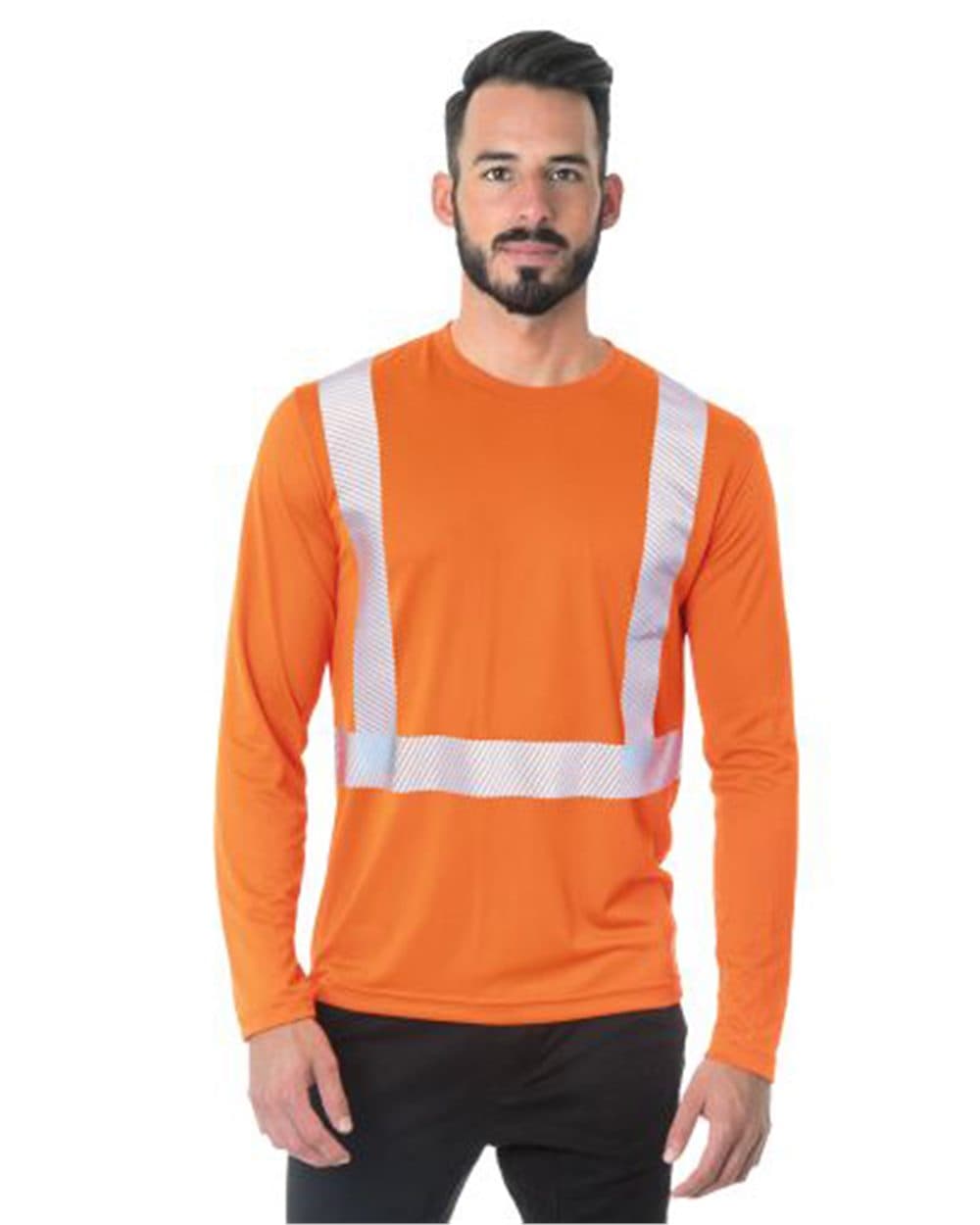Bayside Unisex USA-Made Hi-Visibility Long Sleeve Performance T-Shirt - Segmented Tape - Image 1