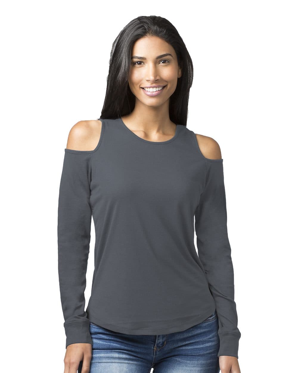 Boxercraft Women's Cold Shoulder Long Sleeve T-Shirt - Image 1