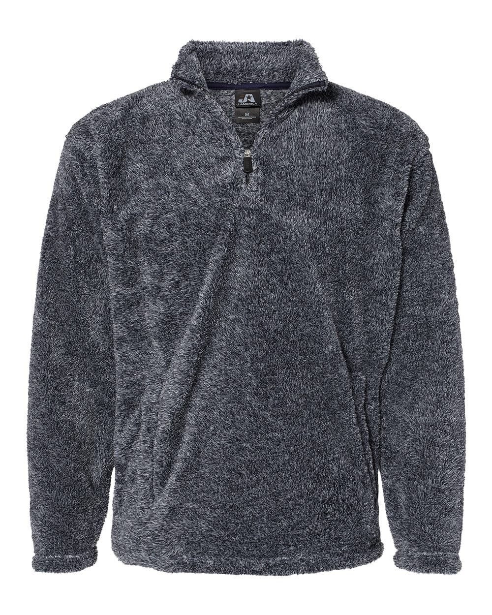 J. America Unisex Boundary Shag Frosty Sherpa Quarter-Zip Pullover - Image 1