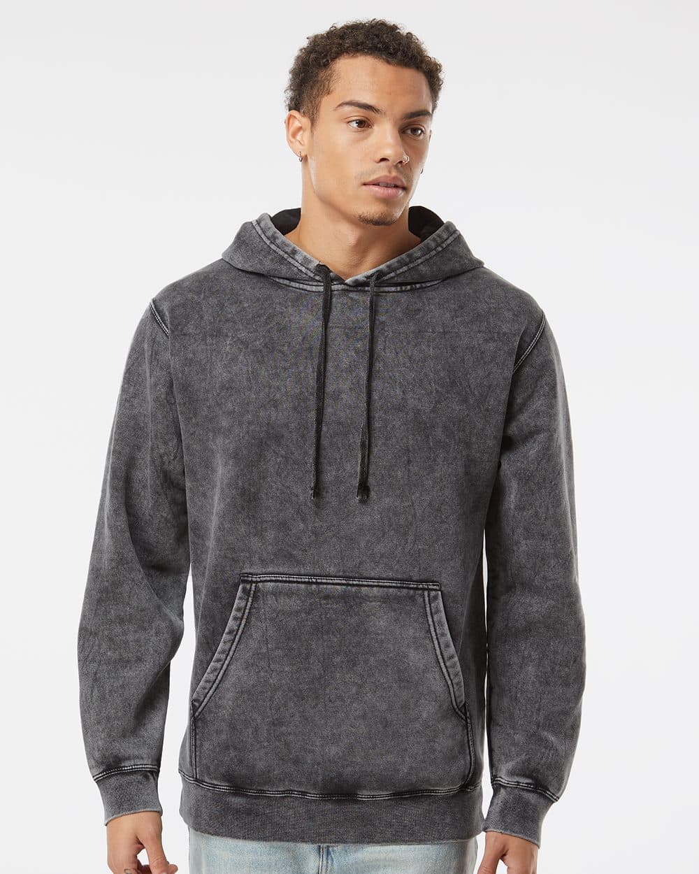 Independent Trading Co. Unisex Midweight Mineral Wash Hooded Sweatshirt - Image 1