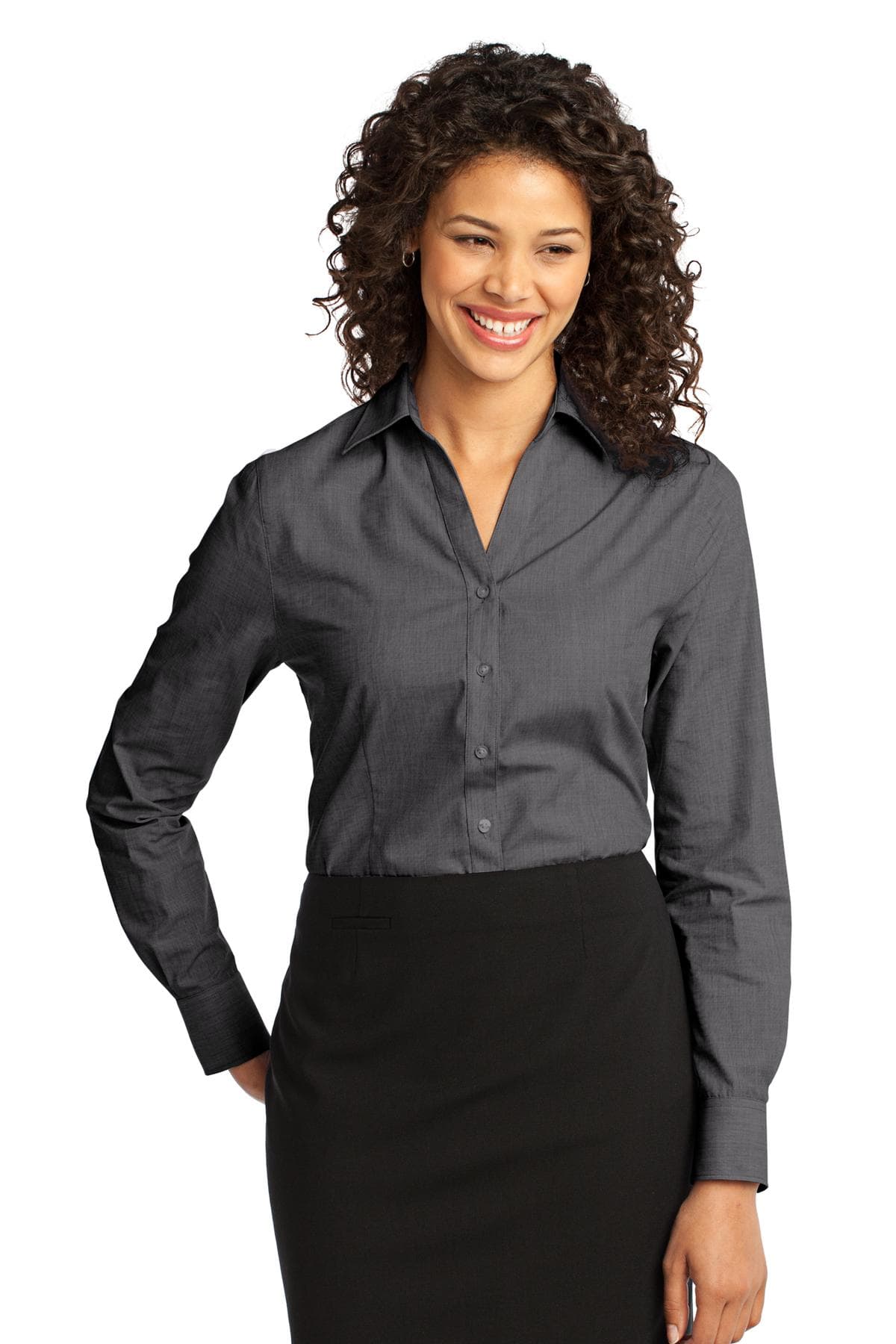 Port Authority ® Women's Crosshatch Easy Care Shirt. L640 thumbnail 4