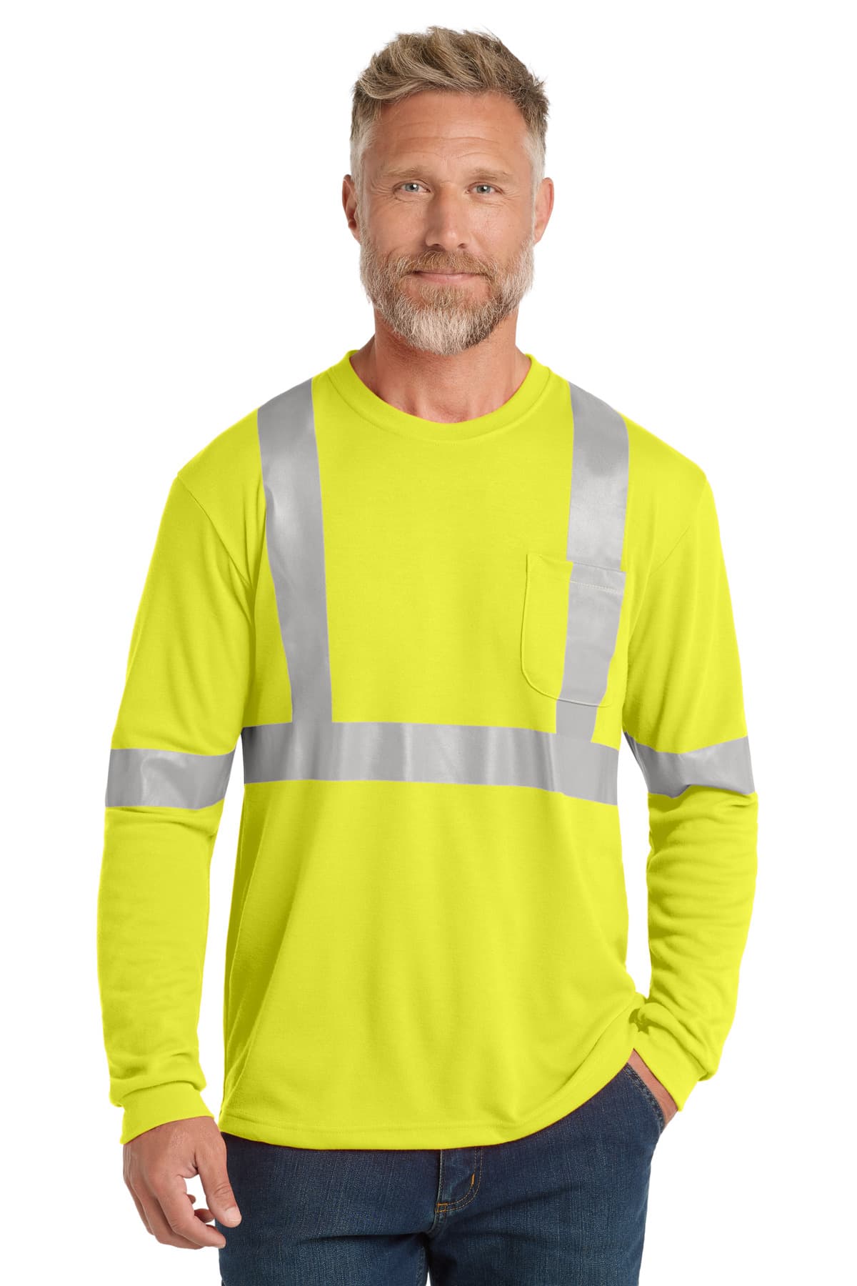 CornerStone ® ANSI 107 Class 2 Long Sleeve Safety T-Shirt. CS401LS thumbnail 3