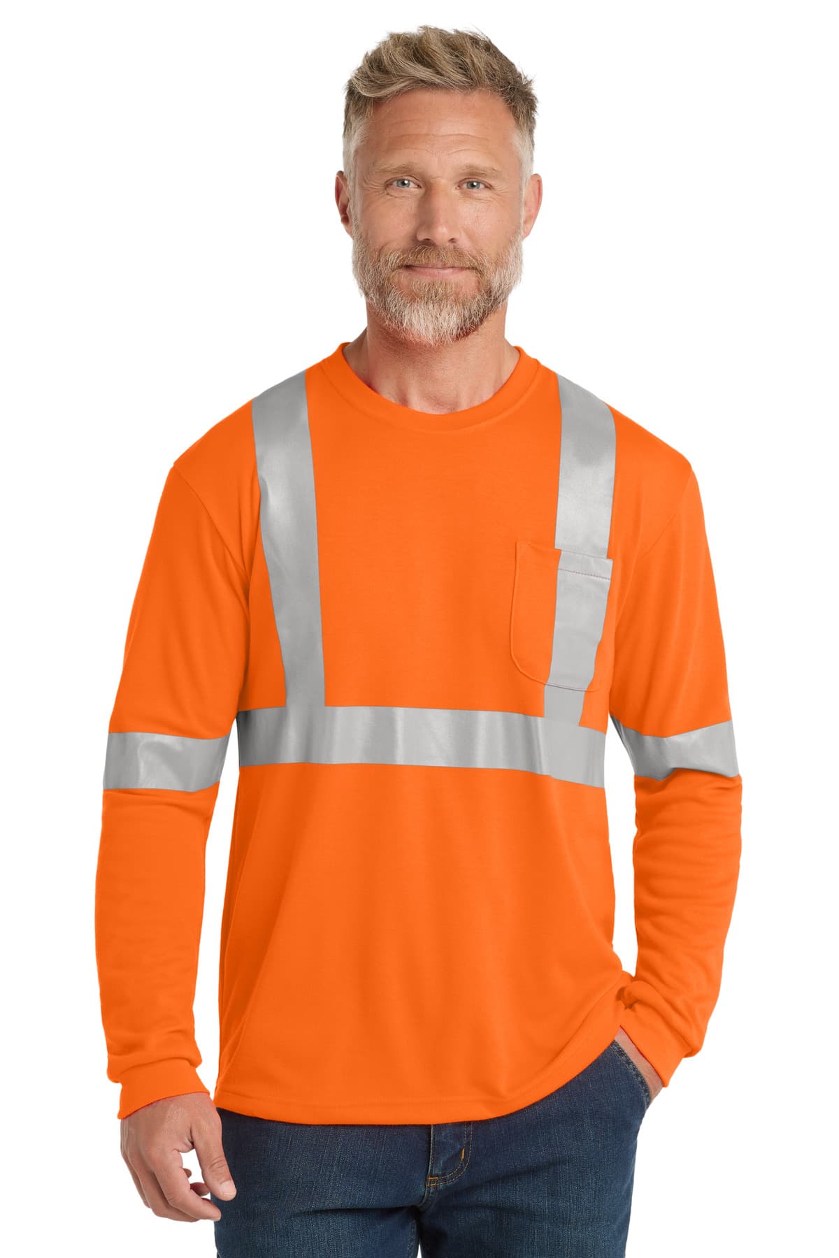 CornerStone ® ANSI 107 Class 2 Long Sleeve Safety T-Shirt. CS401LS thumbnail 2