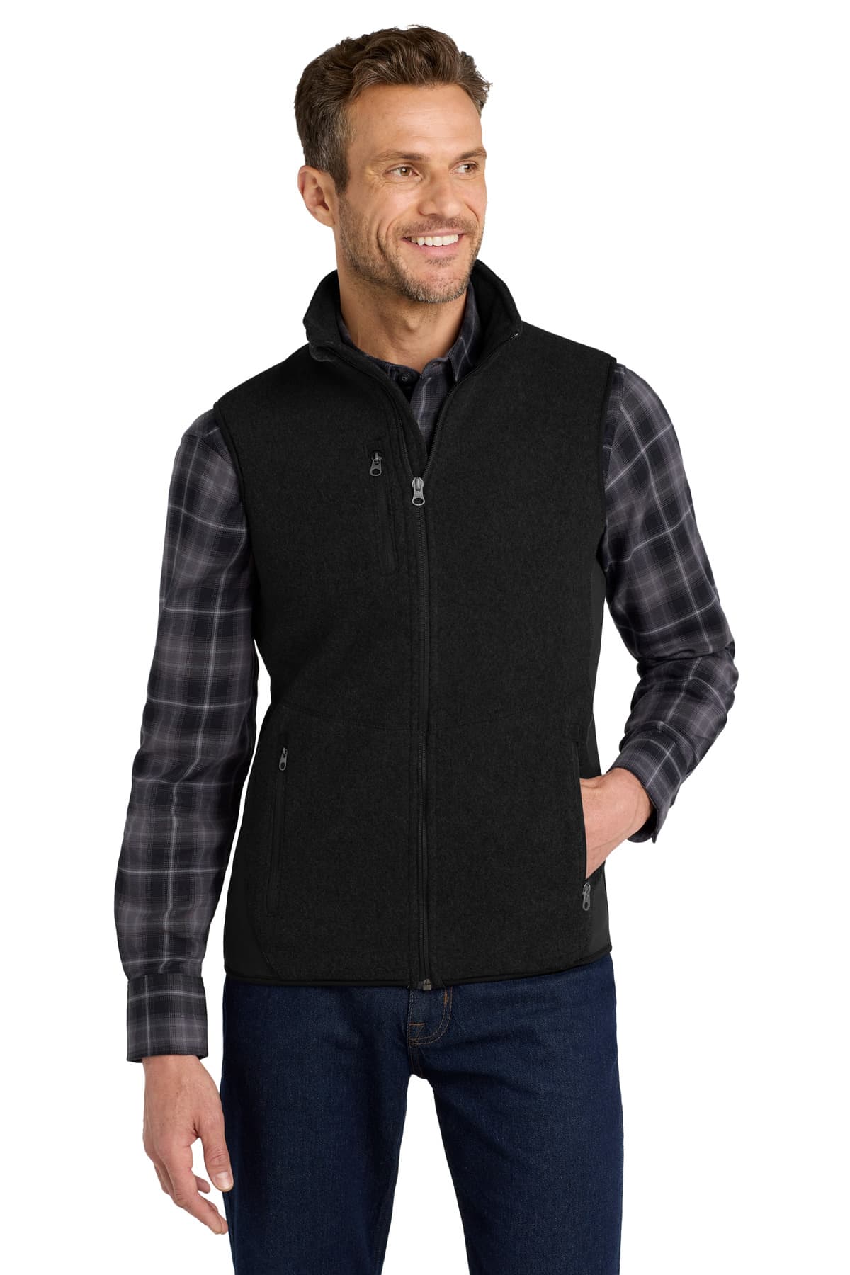 Port Authority ® R-Tek ® Pro Fleece Full-Zip Vest. F228 thumbnail 2