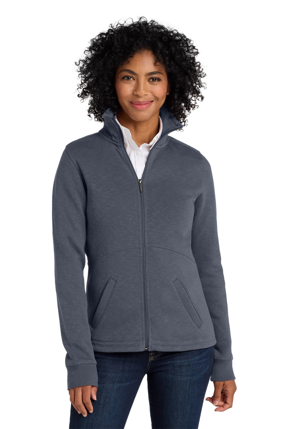 Port Authority ® Women's Slub Fleece Full-Zip Jacket. L293 thumbnail 4