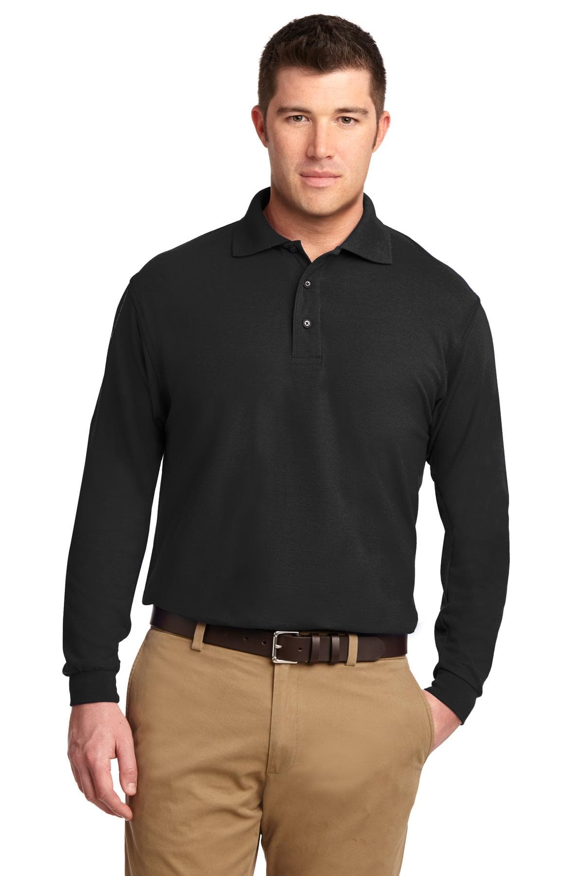 Port Authority ® Silk Touch Long Sleeve Polo. K500LS thumbnail 2