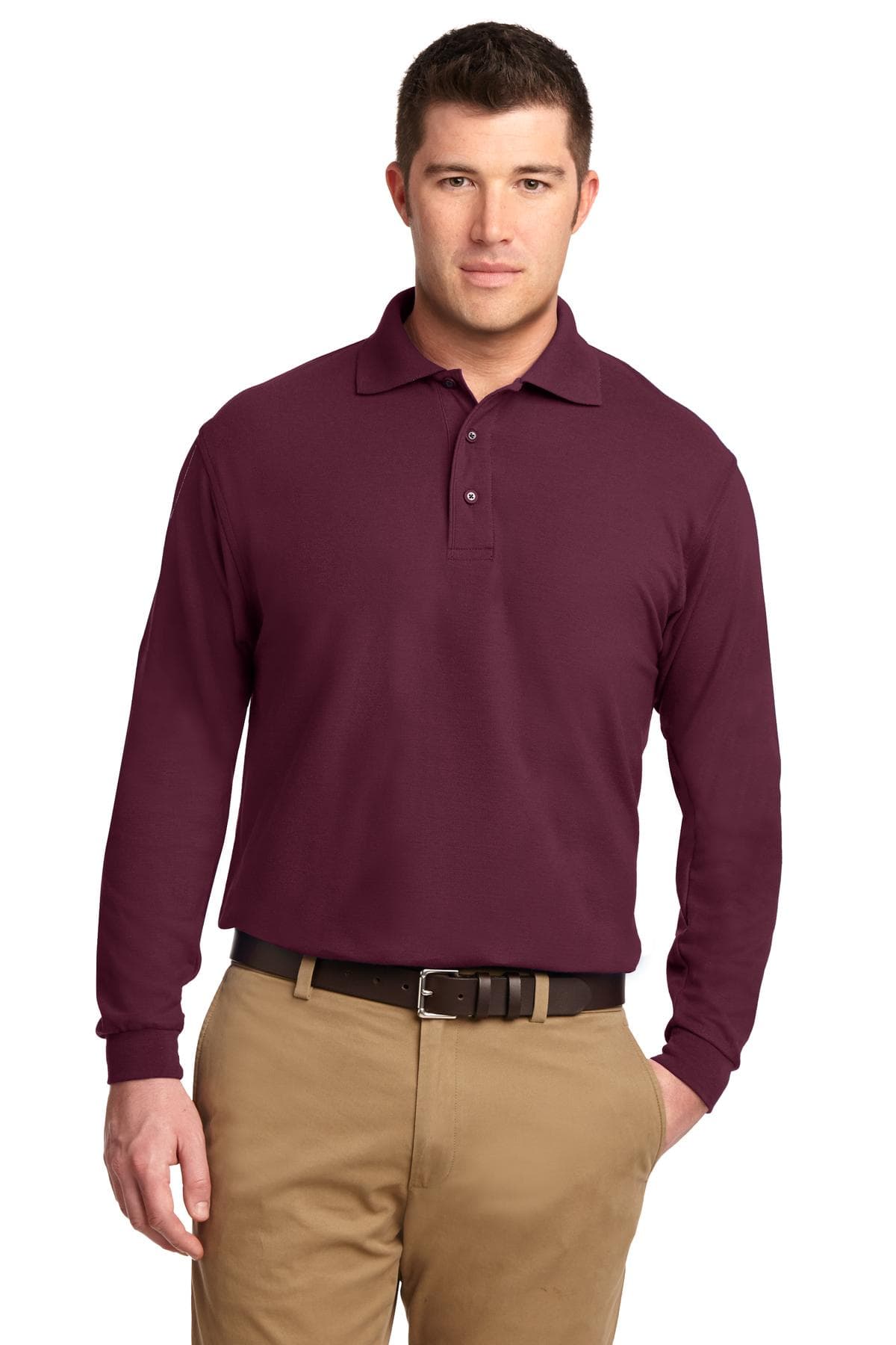 Port Authority ® Silk Touch Long Sleeve Polo. K500LS thumbnail 3