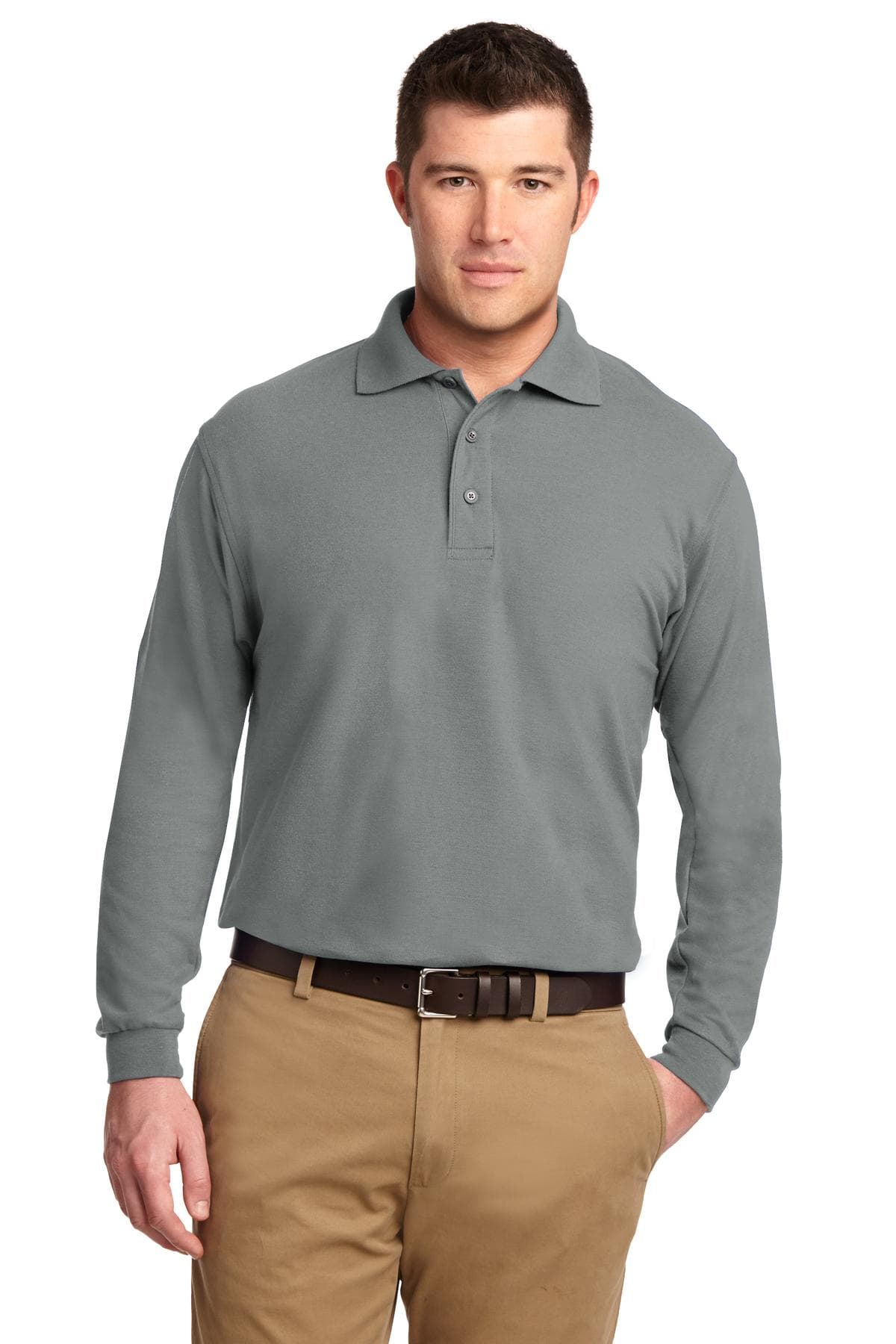 Port Authority ® Silk Touch Long Sleeve Polo. K500LS thumbnail 4