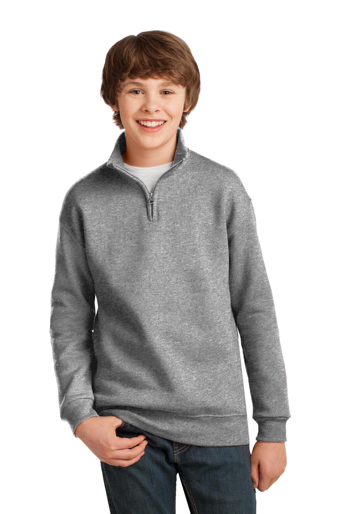 DISCONTINUED JERZEES ® Youth NuBlend ® 1/4-Zip Cadet Collar Sweatshirt. 995Y thumbnail 4