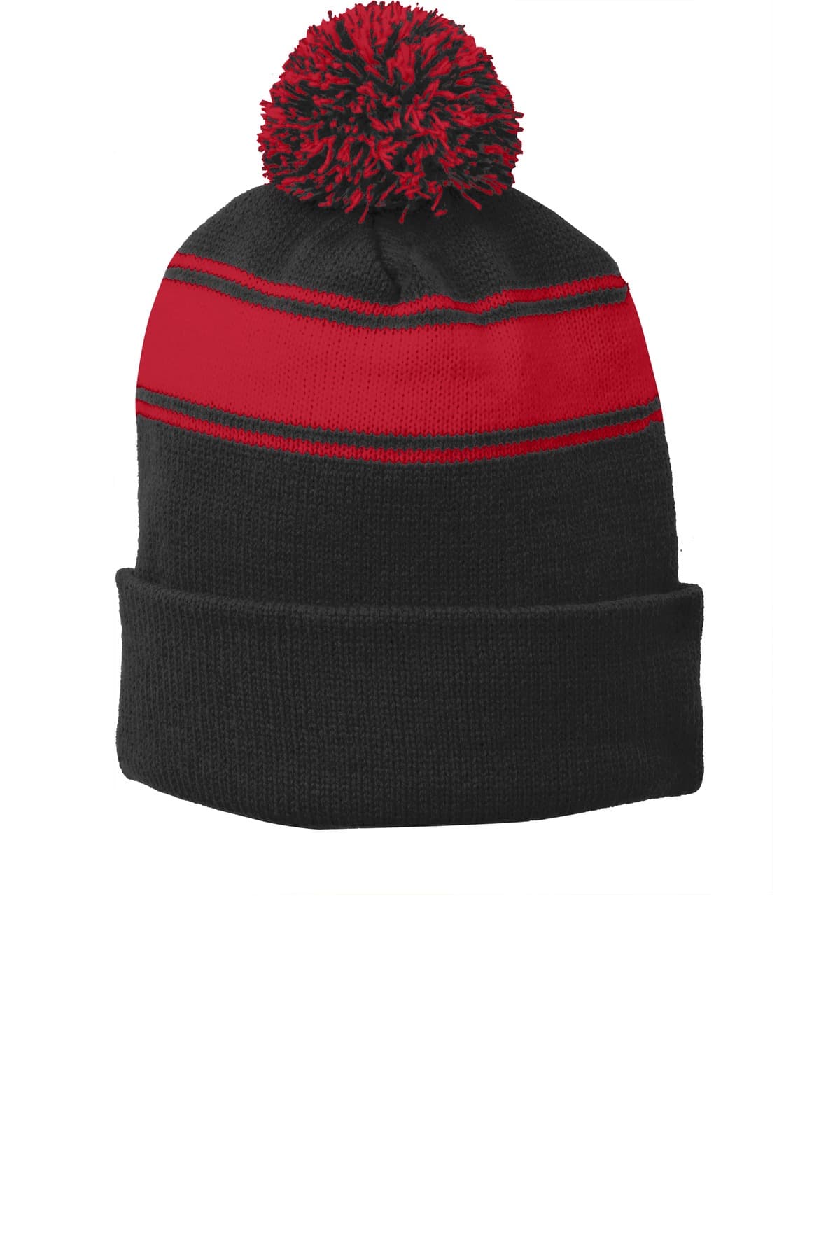 Sport-Tek ® Stripe Pom Pom Beanie. STC28 thumbnail 4