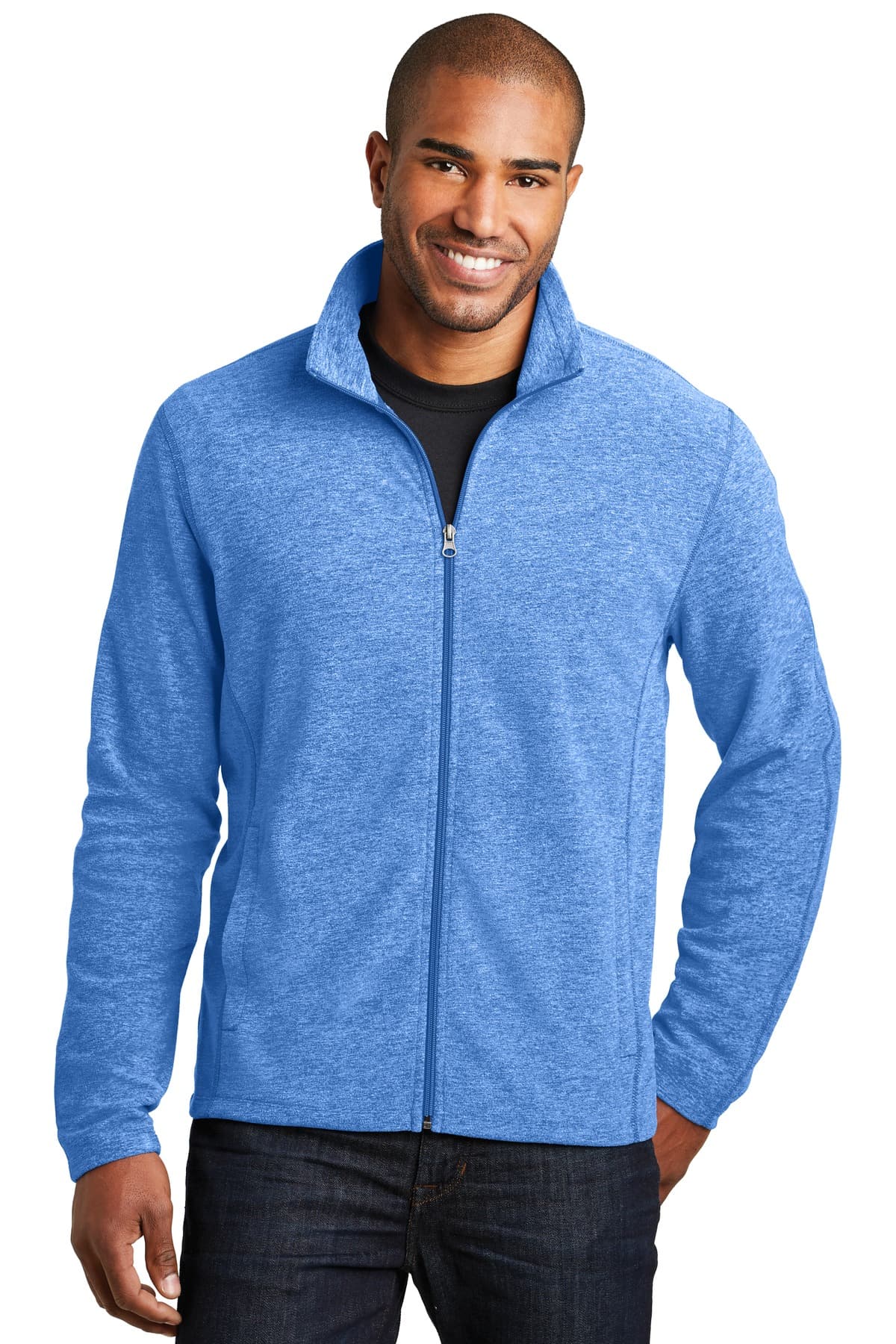 Port Authority ® Heather Microfleece Full-Zip Jacket. F235 thumbnail 3