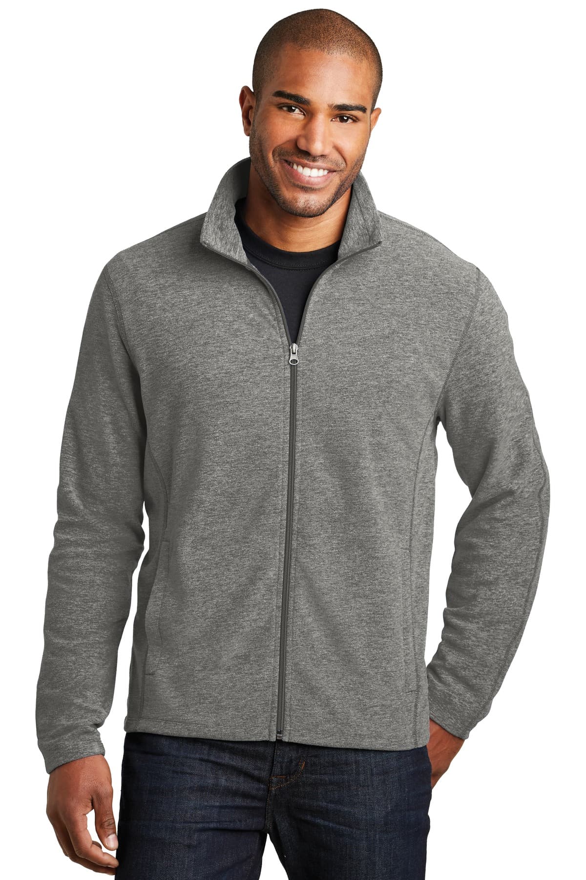Port Authority ® Heather Microfleece Full-Zip Jacket. F235 thumbnail 4