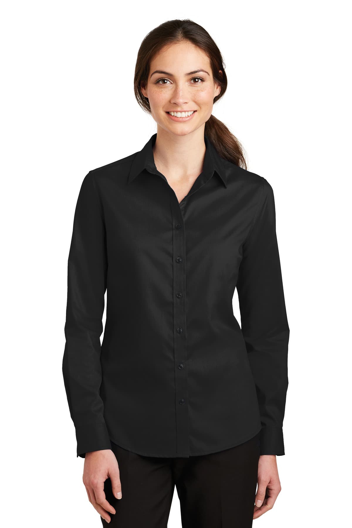 Port Authority ® Women's SuperPro  Twill Shirt. L663 thumbnail 2