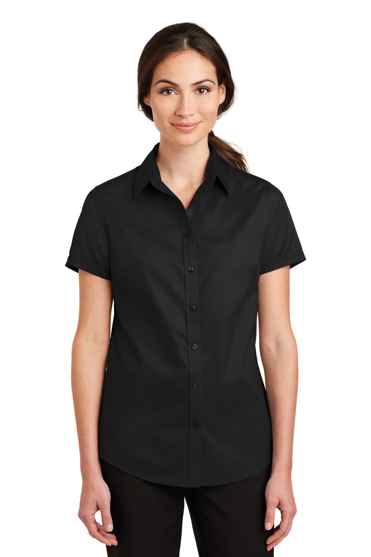 Port Authority ® Women's Short Sleeve SuperPro  Twill Shirt. L664 thumbnail 2