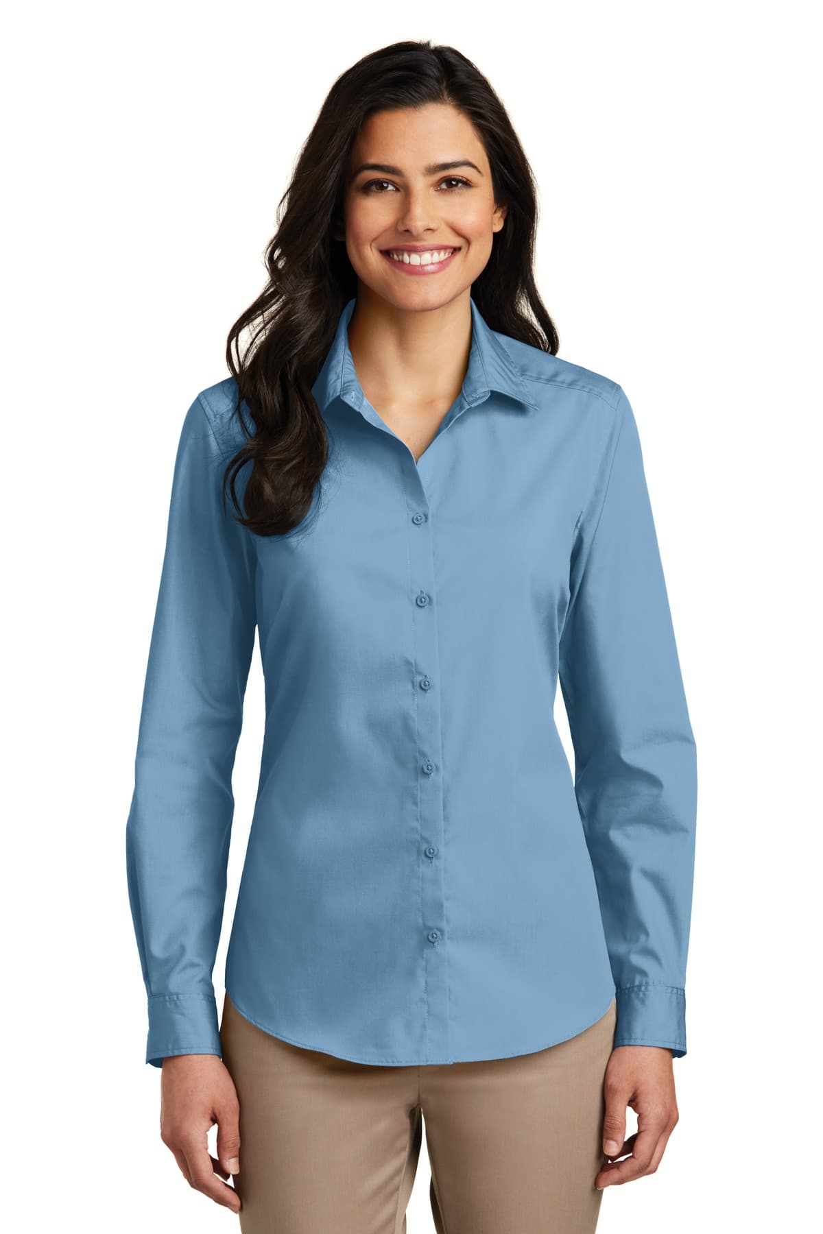 Port Authority ® Women's Long Sleeve Carefree Poplin Shirt. LW100 thumbnail 4