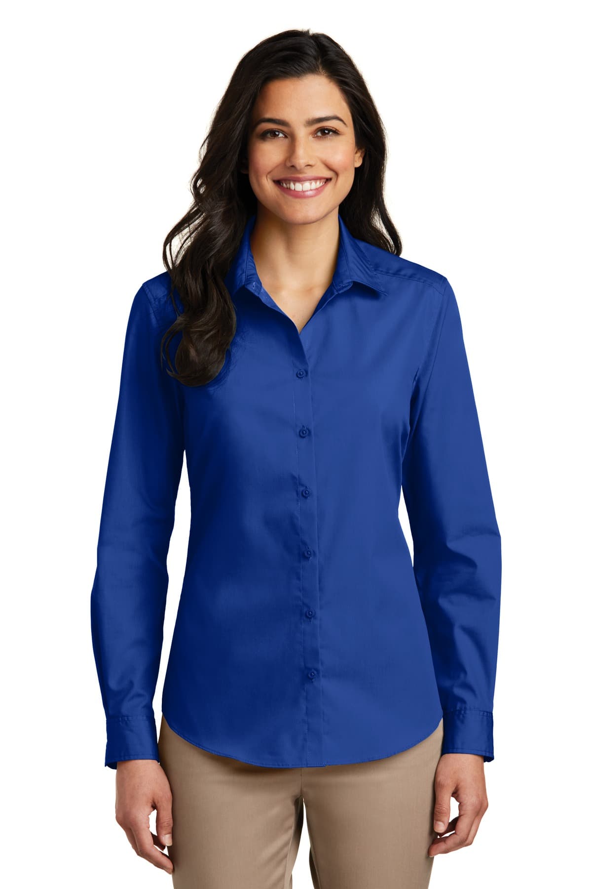 Port Authority ® Women's Long Sleeve Carefree Poplin Shirt. LW100 thumbnail 4