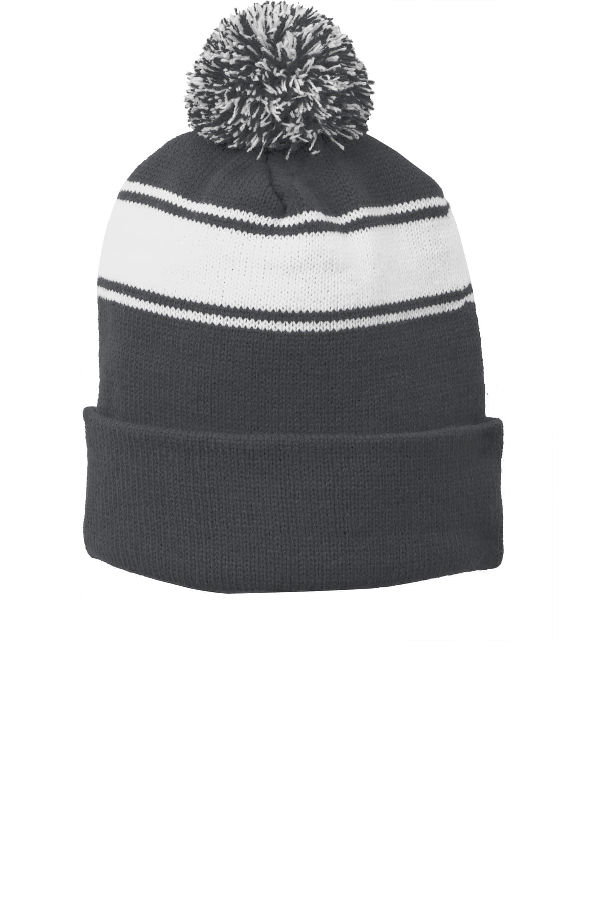 Sport-Tek ® Stripe Pom Pom Beanie. STC28 thumbnail 5