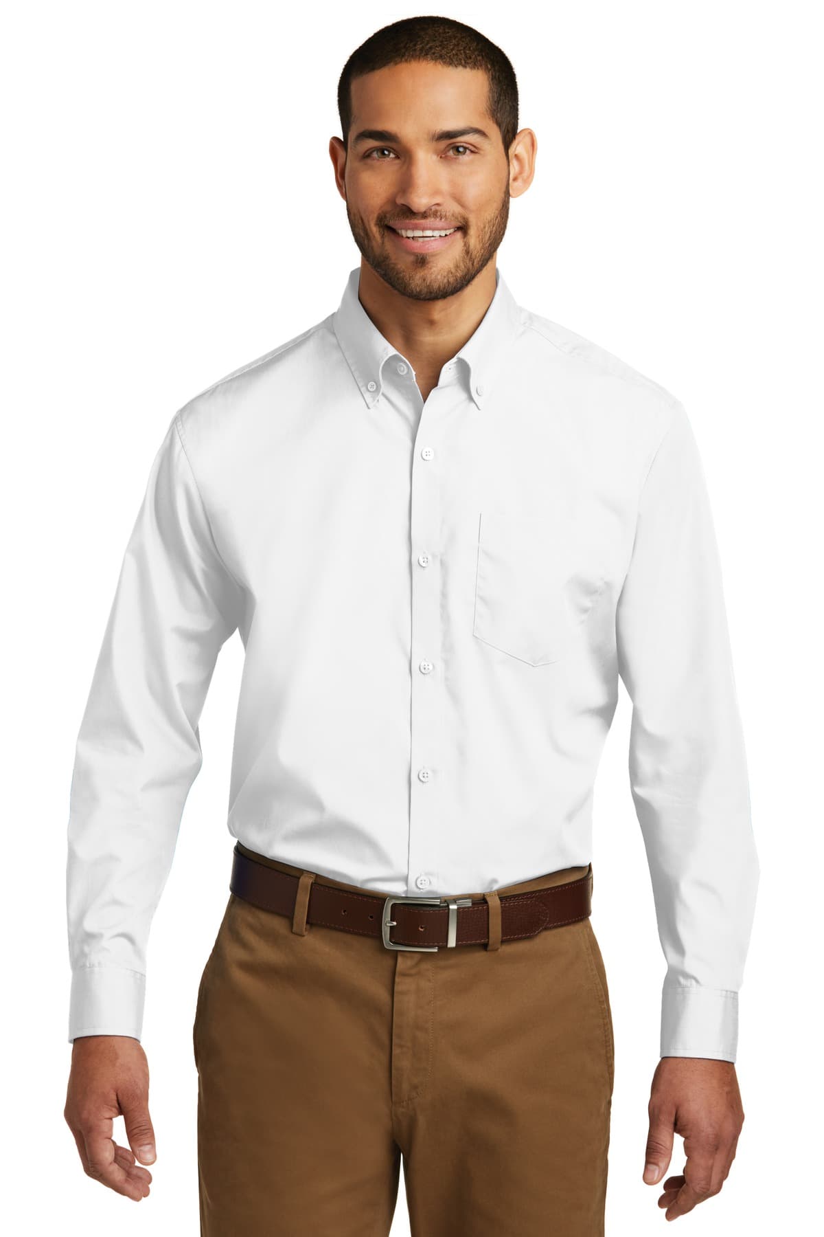Port Authority ® Long Sleeve Carefree Poplin Shirt. W100 thumbnail 3