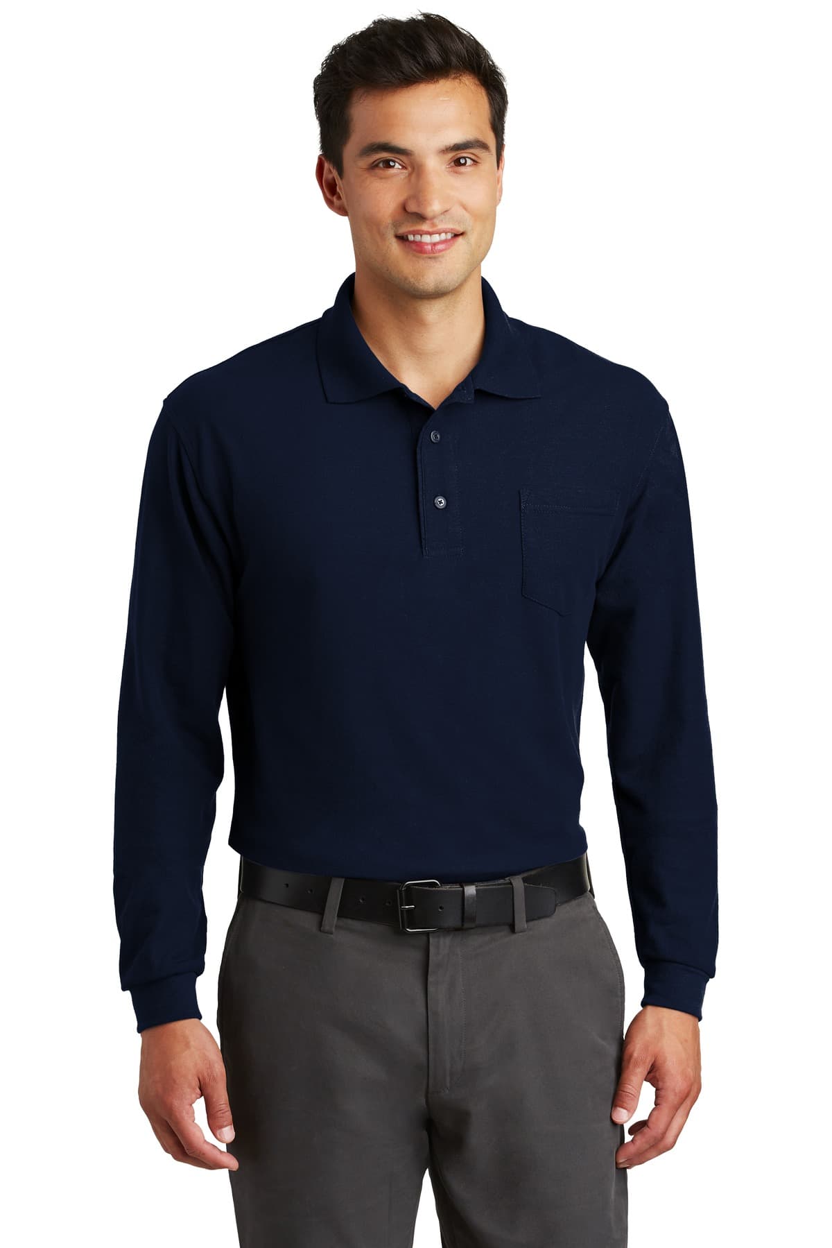 Port Authority ® Long Sleeve Silk Touch Polo with Pocket. K500LSP thumbnail 3