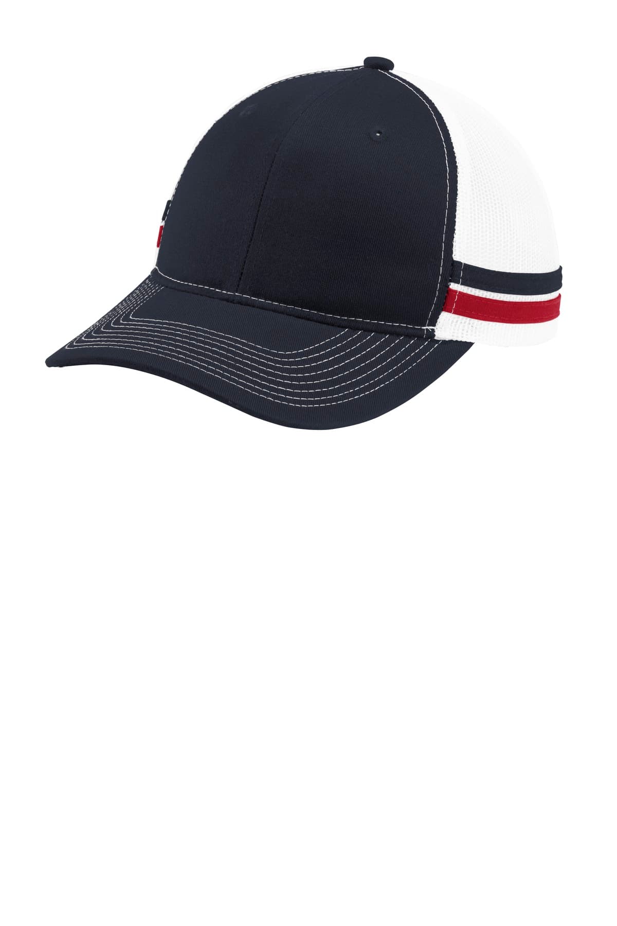 Port Authority ® Two-Stripe Snapback Trucker Cap. C113 thumbnail 4
