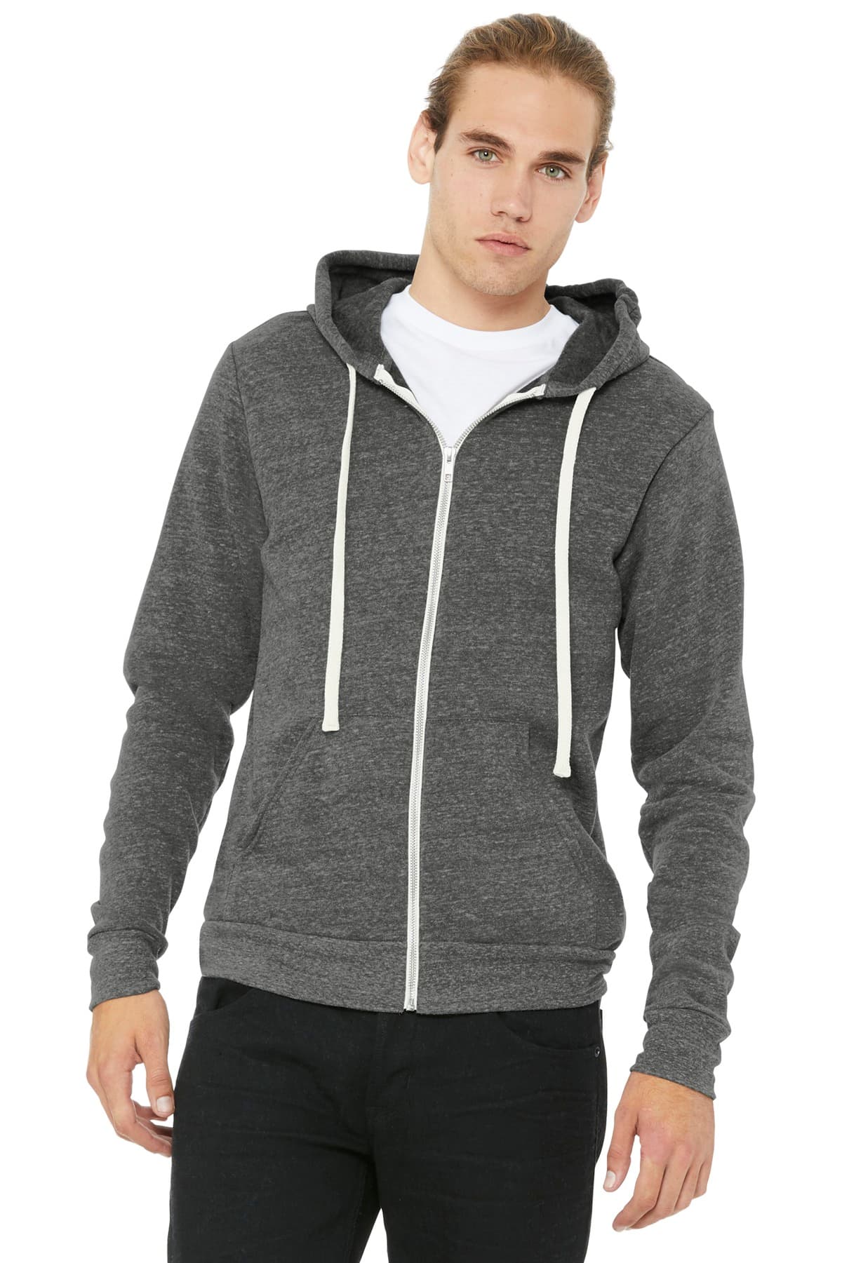 BELLA+CANVAS ® Unisex Triblend Sponge Fleece Full-Zip Hoodie. BC3909 thumbnail 3