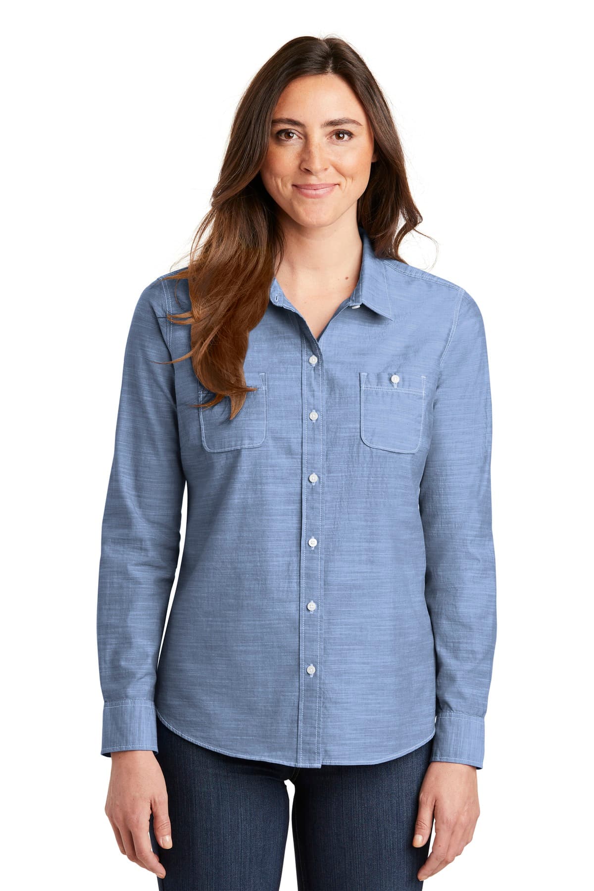Port Authority ® Women's Slub Chambray Shirt. LW380 thumbnail 3
