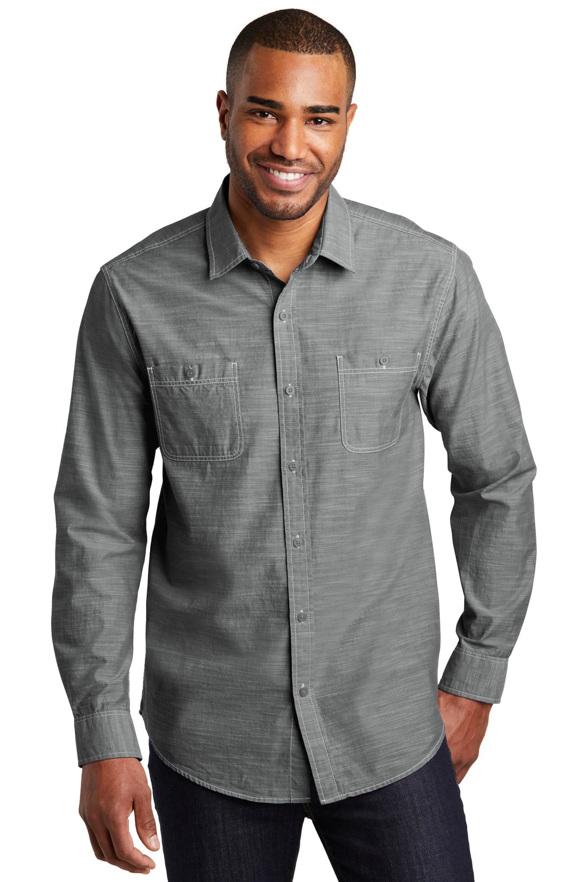 Port Authority ® Slub Chambray Shirt. W380 thumbnail 2