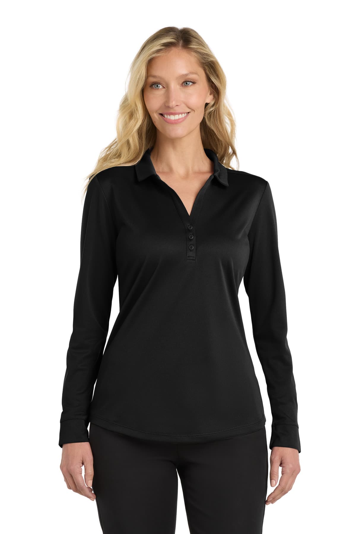 Port Authority ® Women's Silk Touch  Performance Long Sleeve Polo. L540LS thumbnail 2
