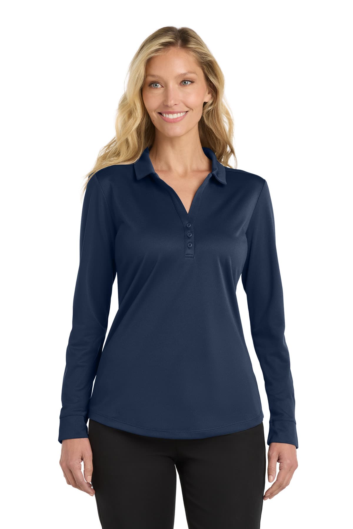 Port Authority ® Women's Silk Touch  Performance Long Sleeve Polo. L540LS thumbnail 3