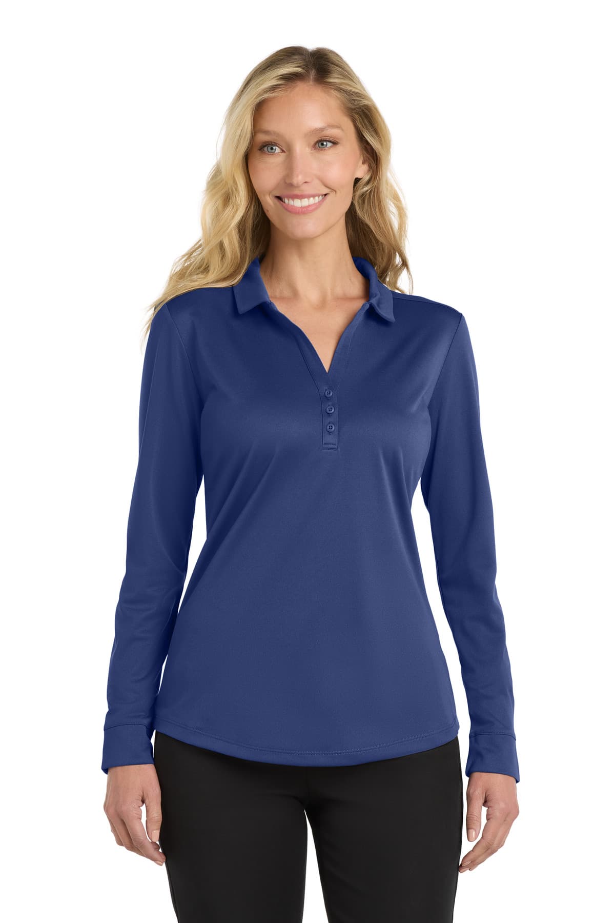 Port Authority ® Women's Silk Touch  Performance Long Sleeve Polo. L540LS thumbnail 5