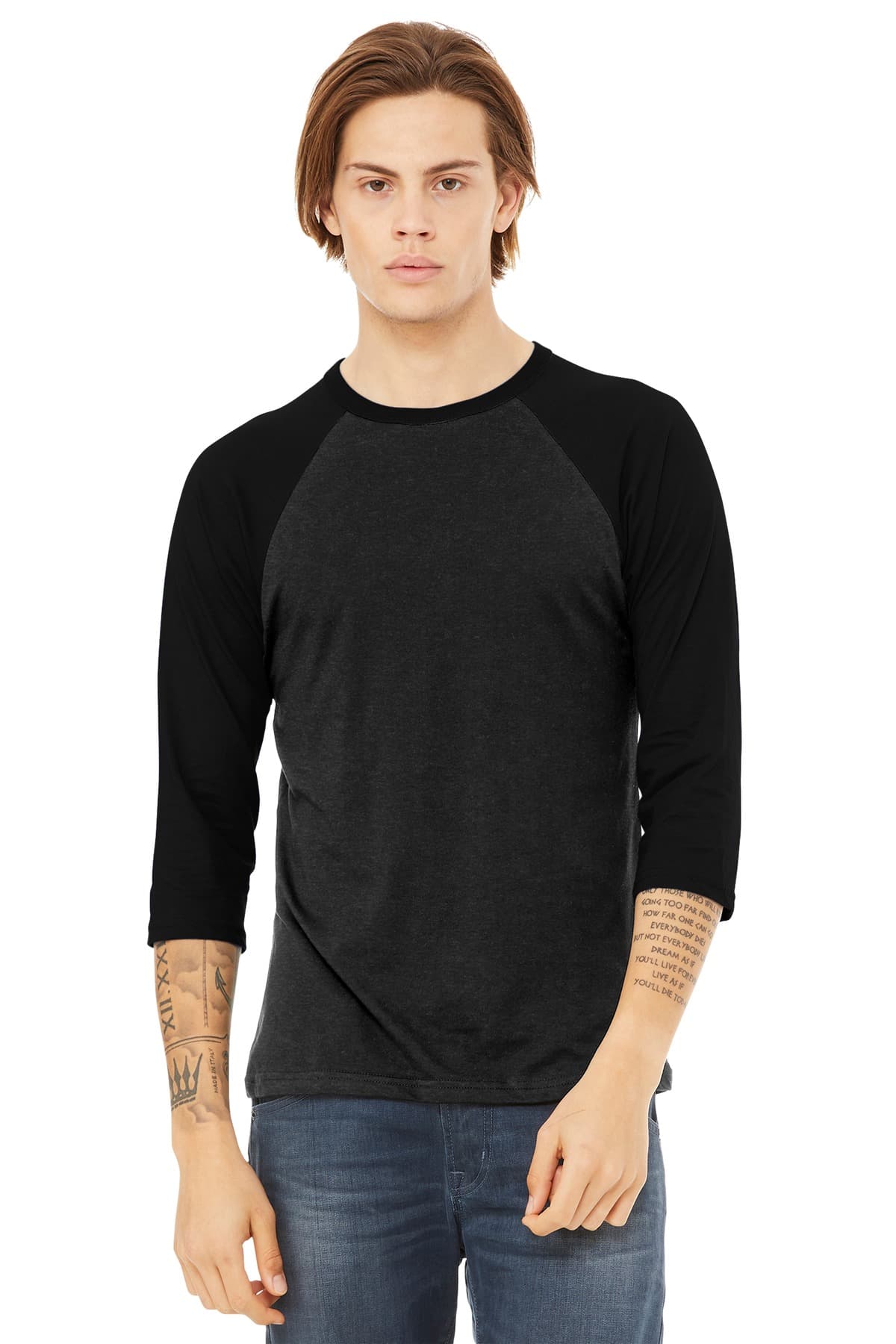 BELLA+CANVAS ® Unisex 3/4-Sleeve Baseball Tee. BC3200 thumbnail 2