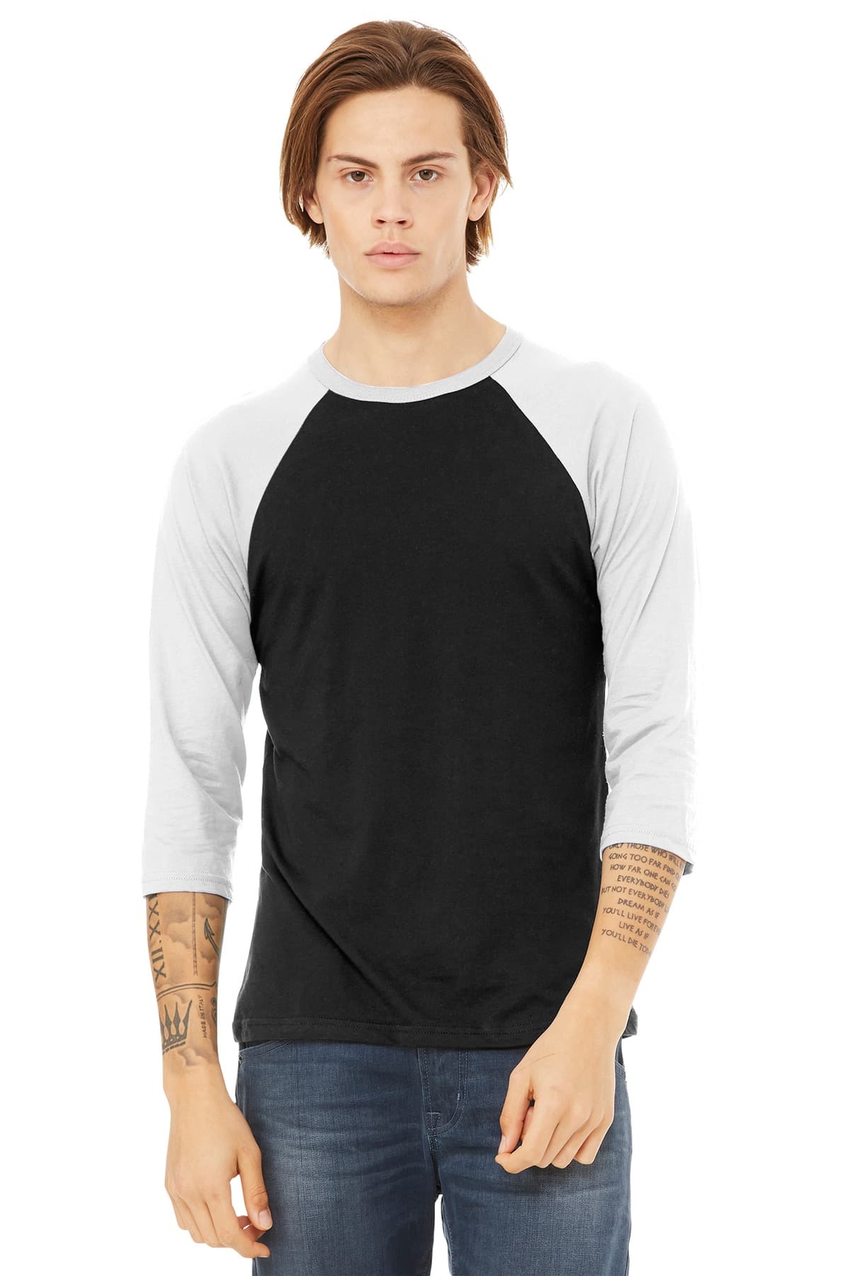 BELLA+CANVAS ® Unisex 3/4-Sleeve Baseball Tee. BC3200 thumbnail 3
