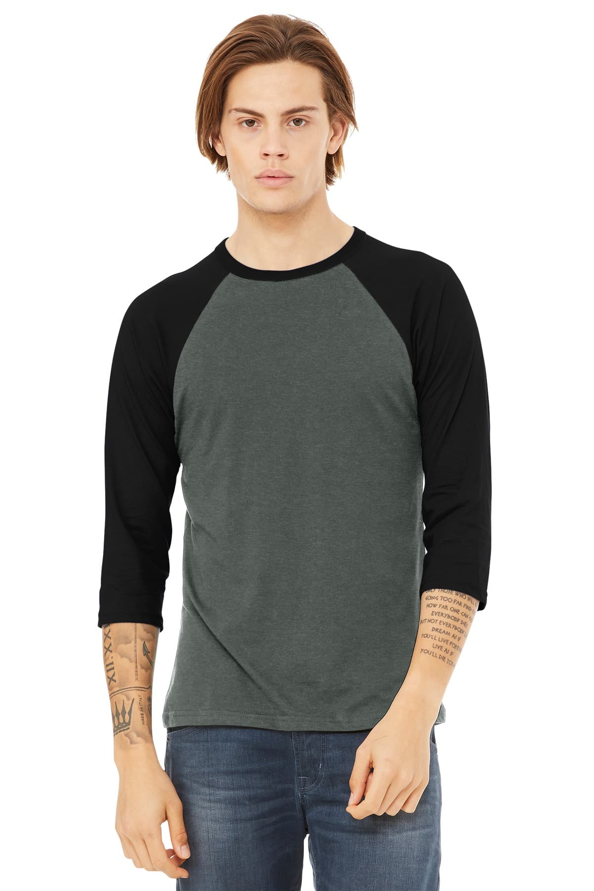 BELLA+CANVAS ® Unisex 3/4-Sleeve Baseball Tee. BC3200 thumbnail 4