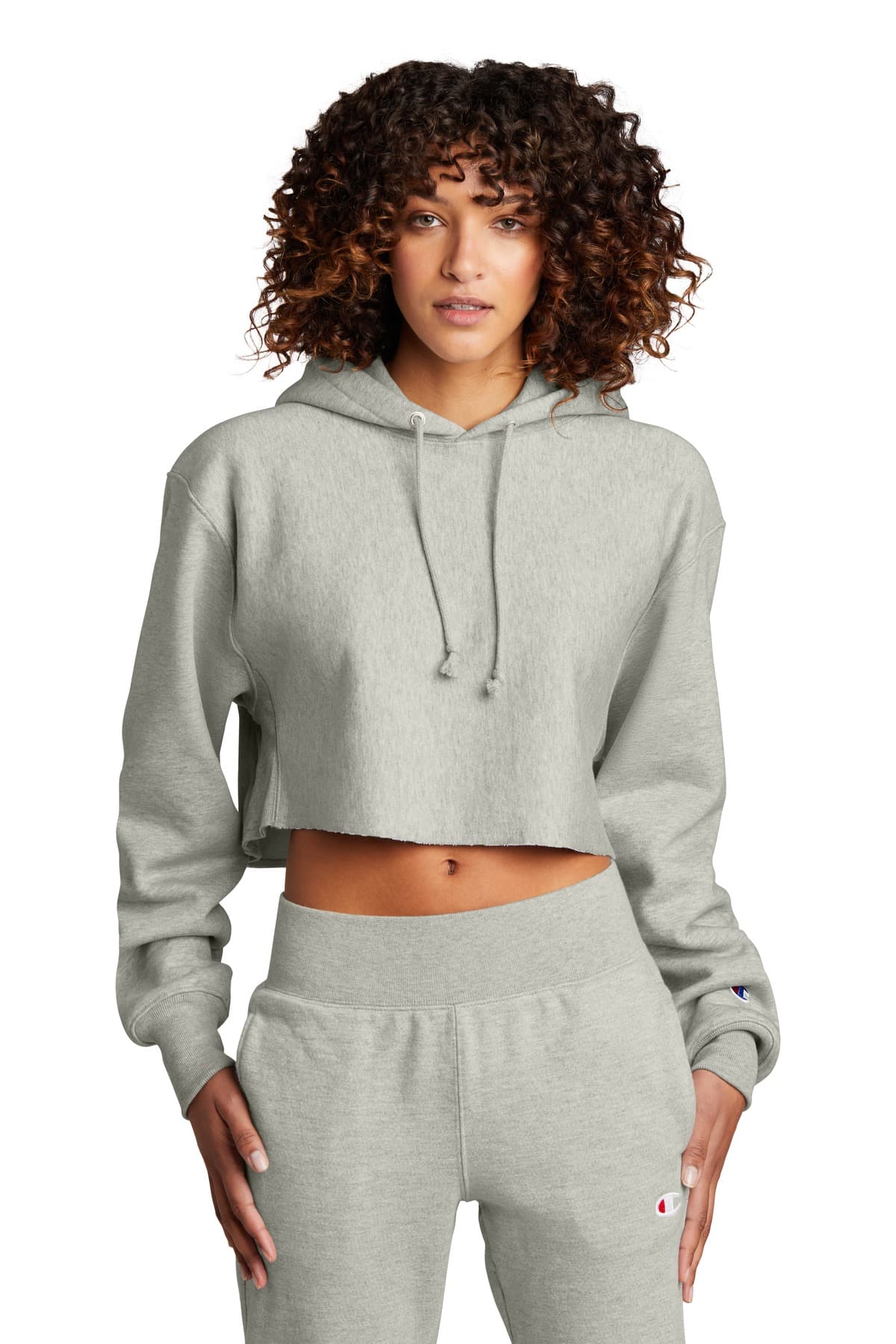Champion ® Women's Reverse Weave ® Cropped Cut-Off Hooded Sweatshirt RW01W thumbnail 4