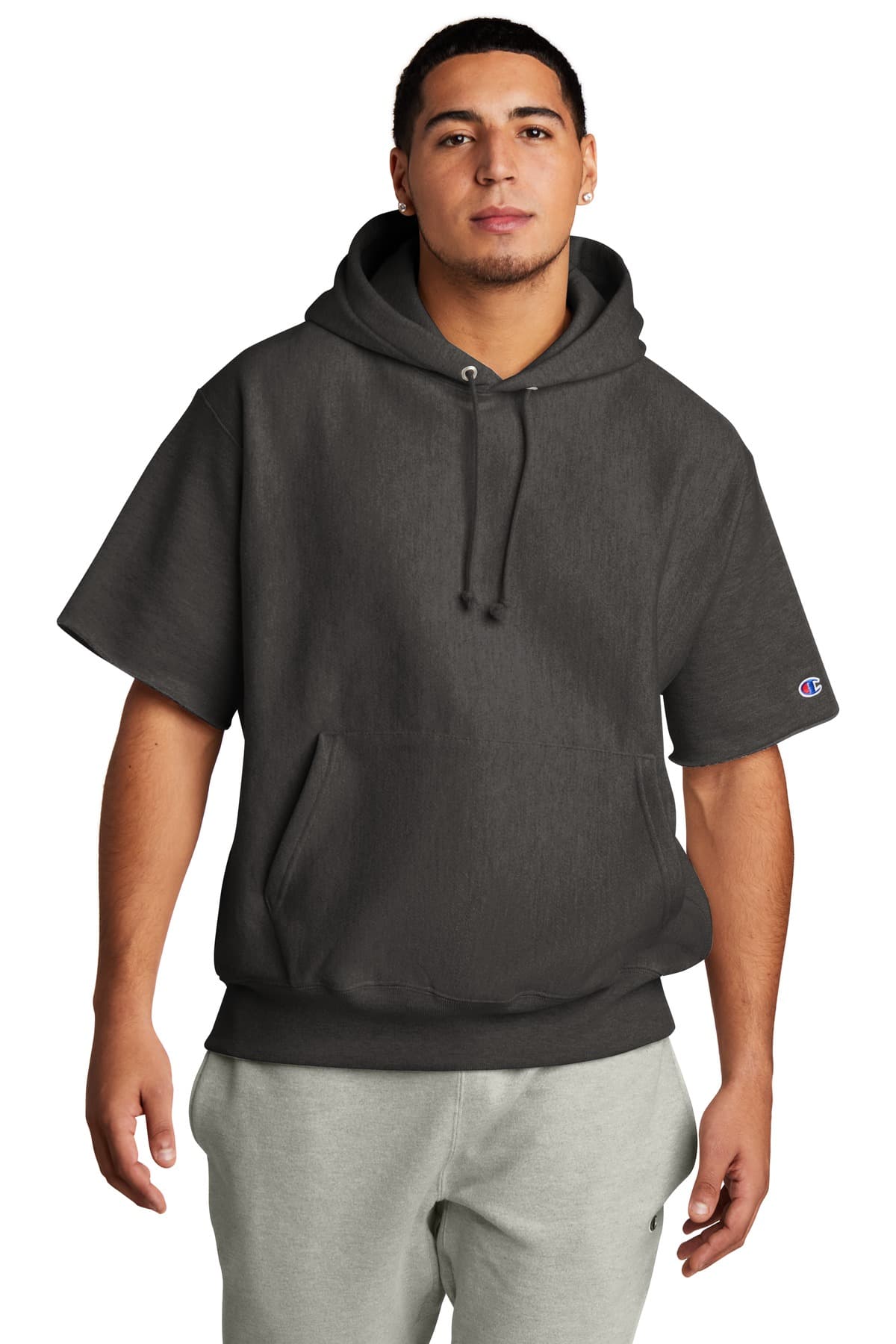 Champion ® Reverse Weave ® Short Sleeve Hooded Sweatshirt S101SS thumbnail 3