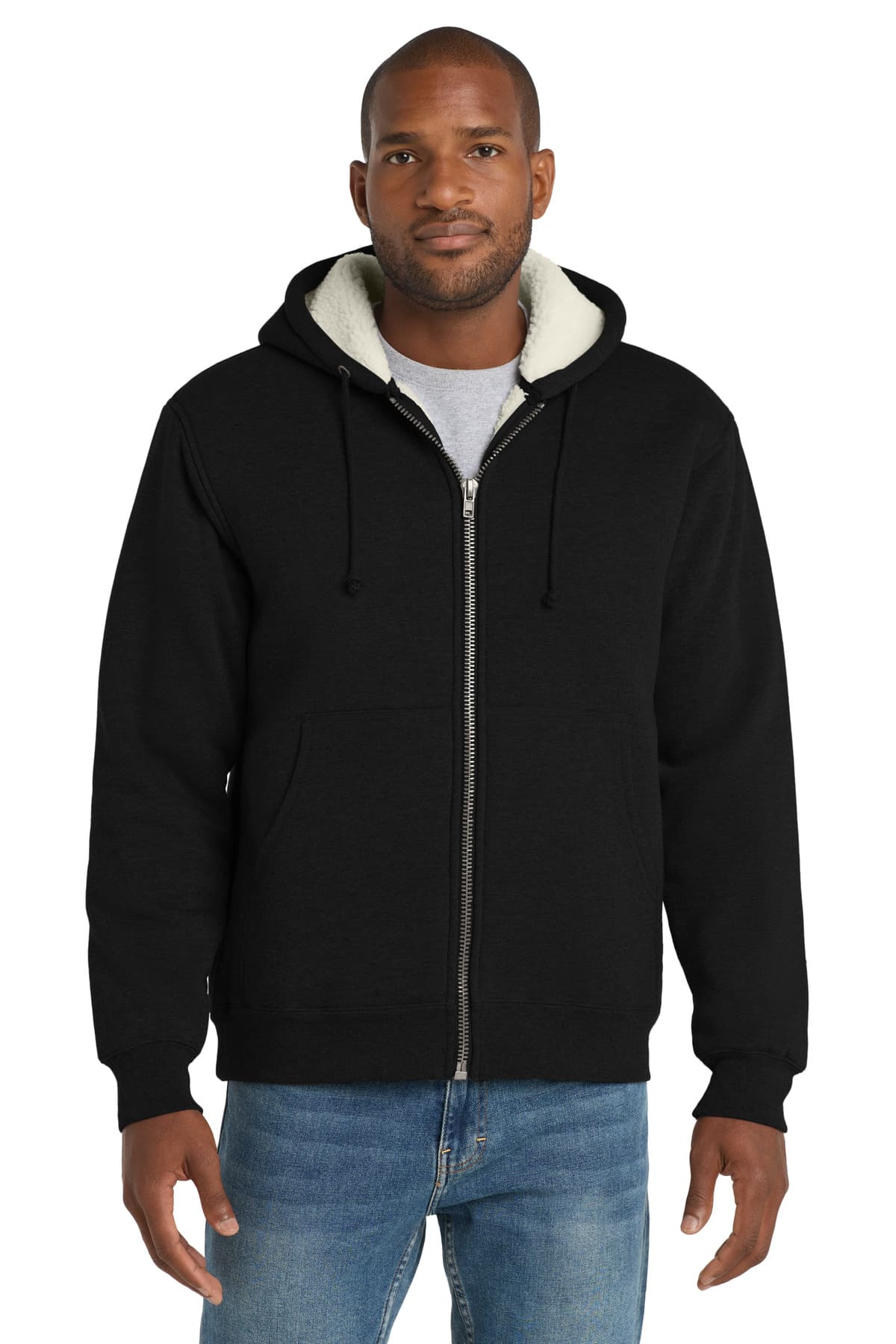 CornerStone ® Heavyweight Sherpa-Lined Hooded Fleece Jacket. CS625 thumbnail 2