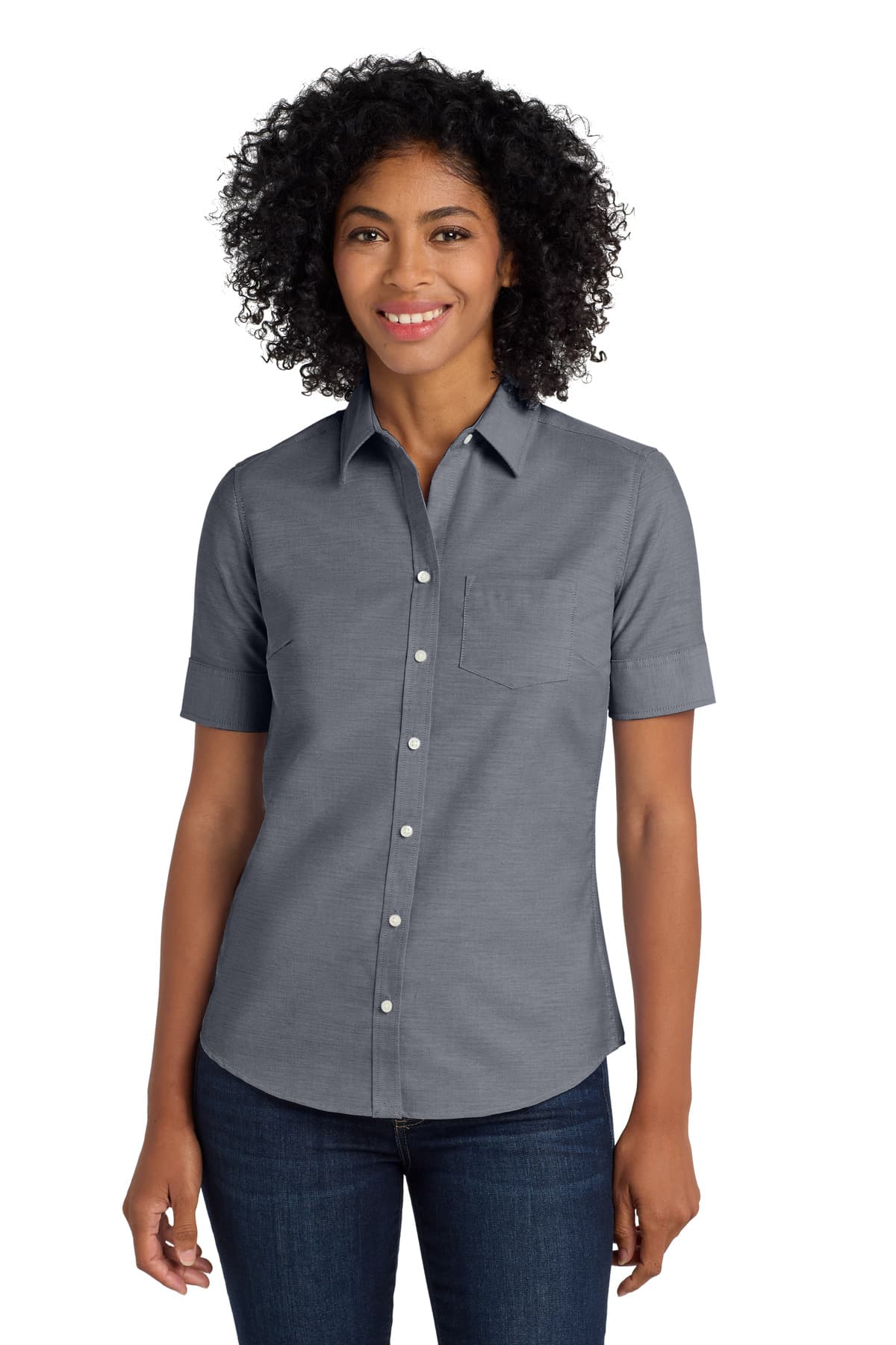 Port Authority ® Women's Short Sleeve SuperPro  Oxford Shirt. L659 thumbnail 2