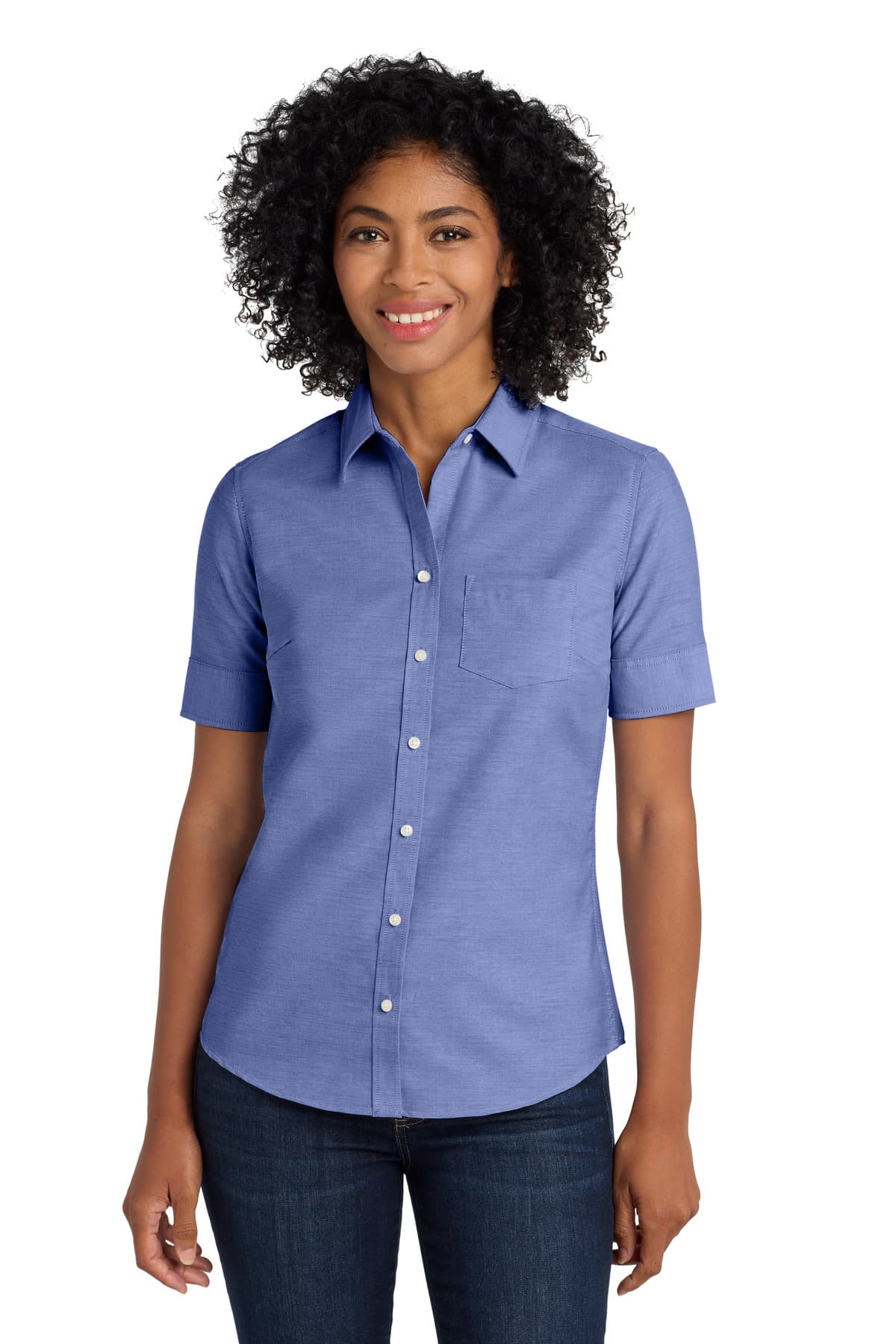 Port Authority ® Women's Short Sleeve SuperPro  Oxford Shirt. L659 thumbnail 3