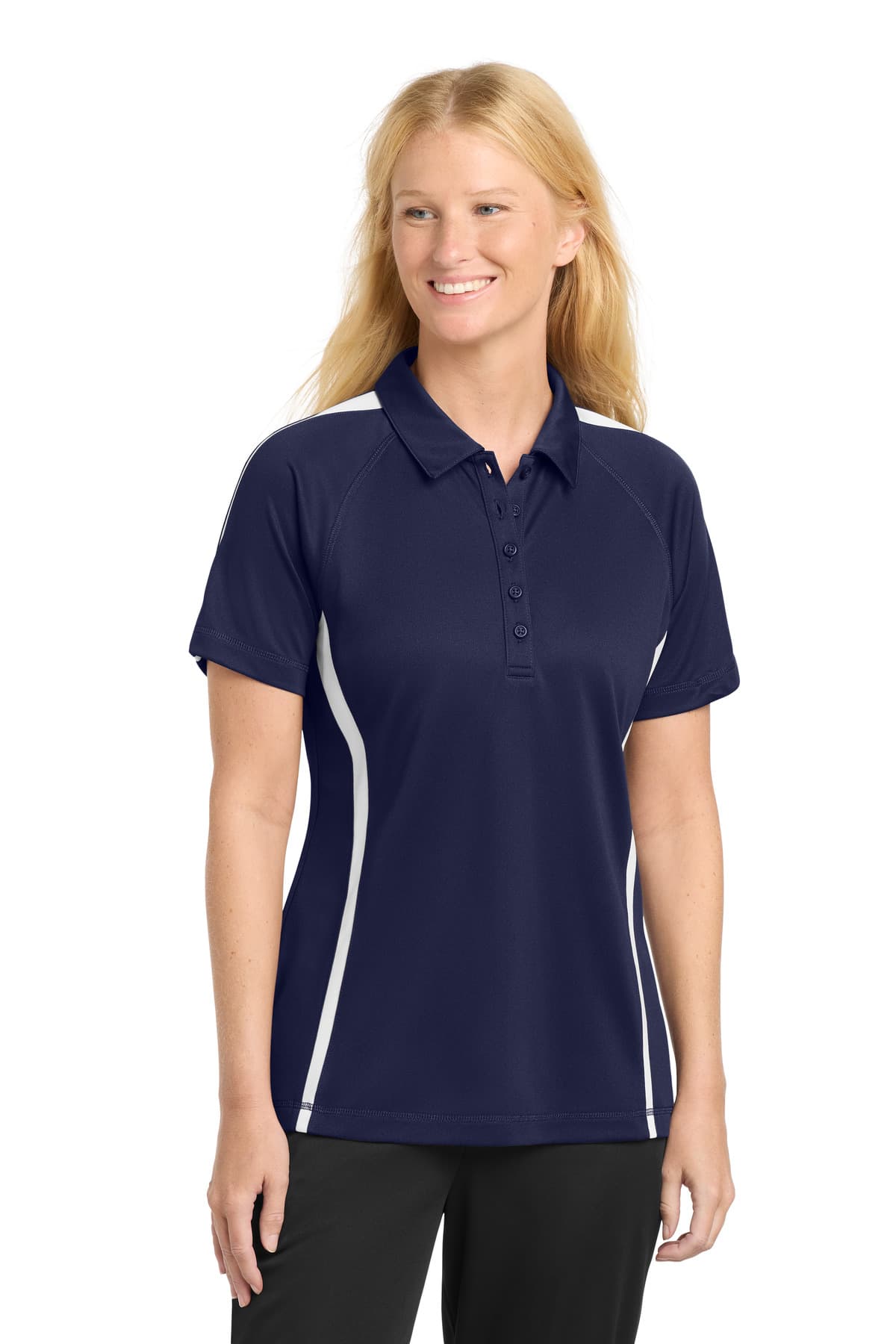 Sport-Tek ® Women's PosiCharge ® Micro-Mesh Colorblock Polo. LST685 thumbnail 4