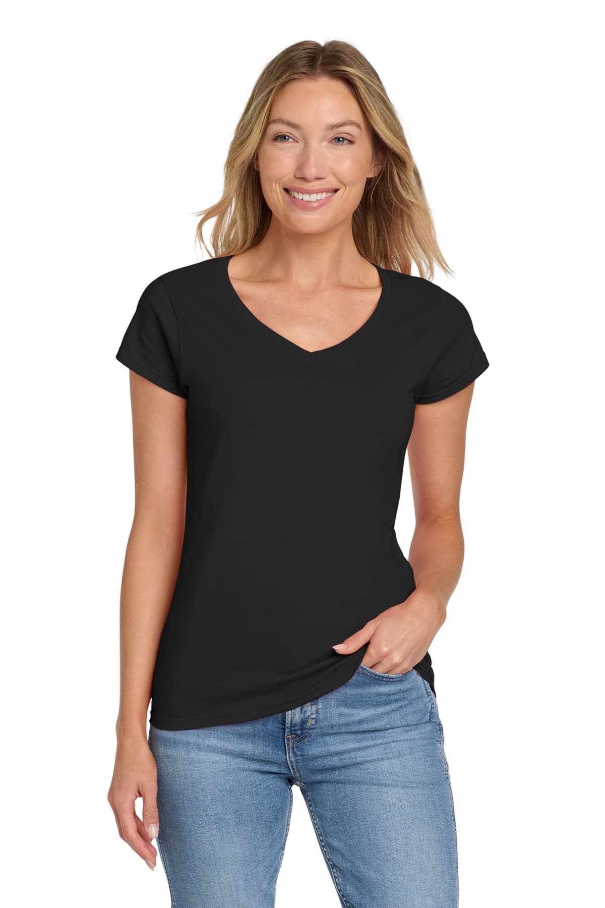 Gildan Softstyle ® Women's Fit V-Neck T-Shirt. 64V00L thumbnail 5